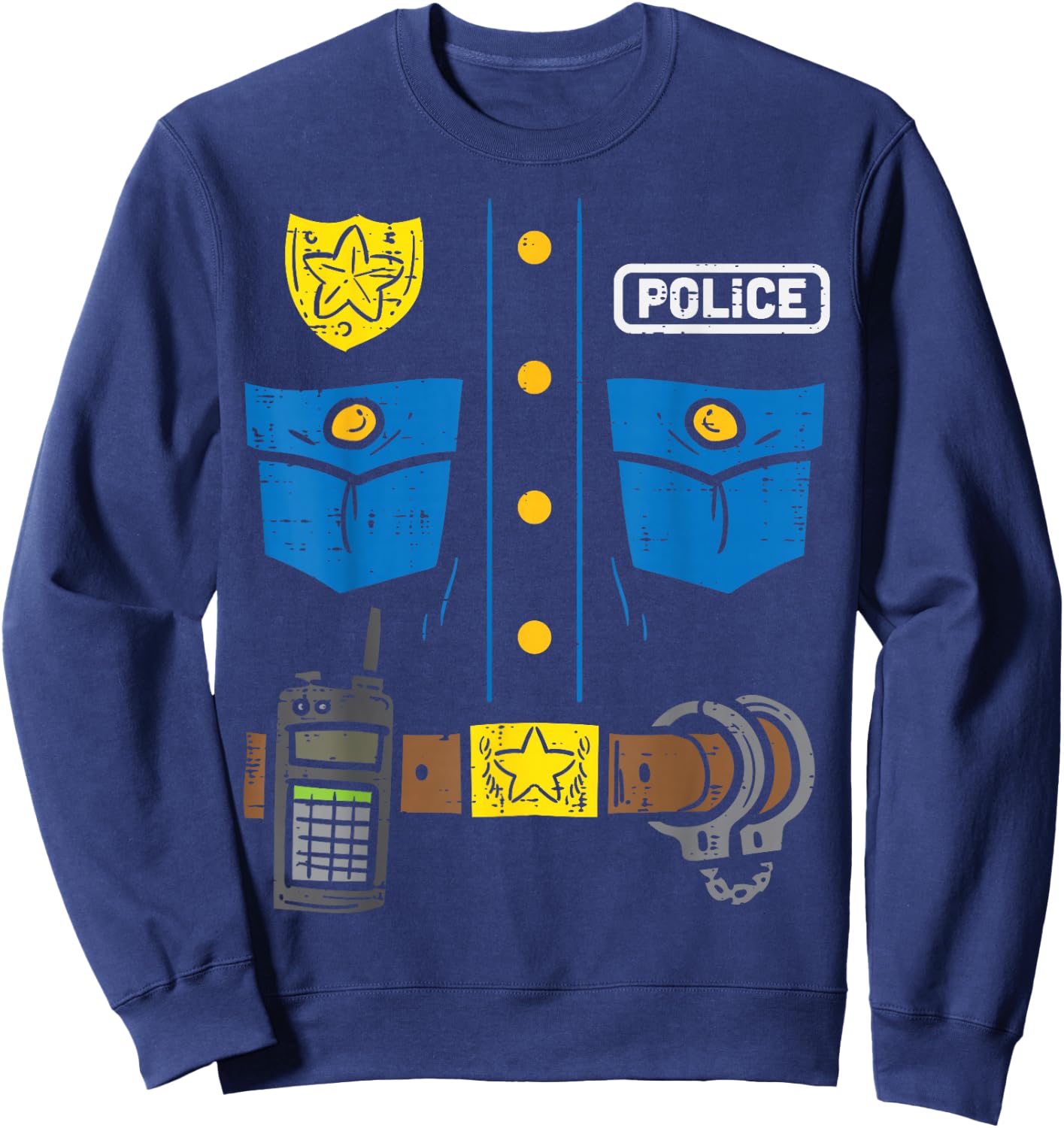 Police Costume Funny Cop Law Enforcement Men Boys Kids Sweatshirt - Sweatshirt | Navy