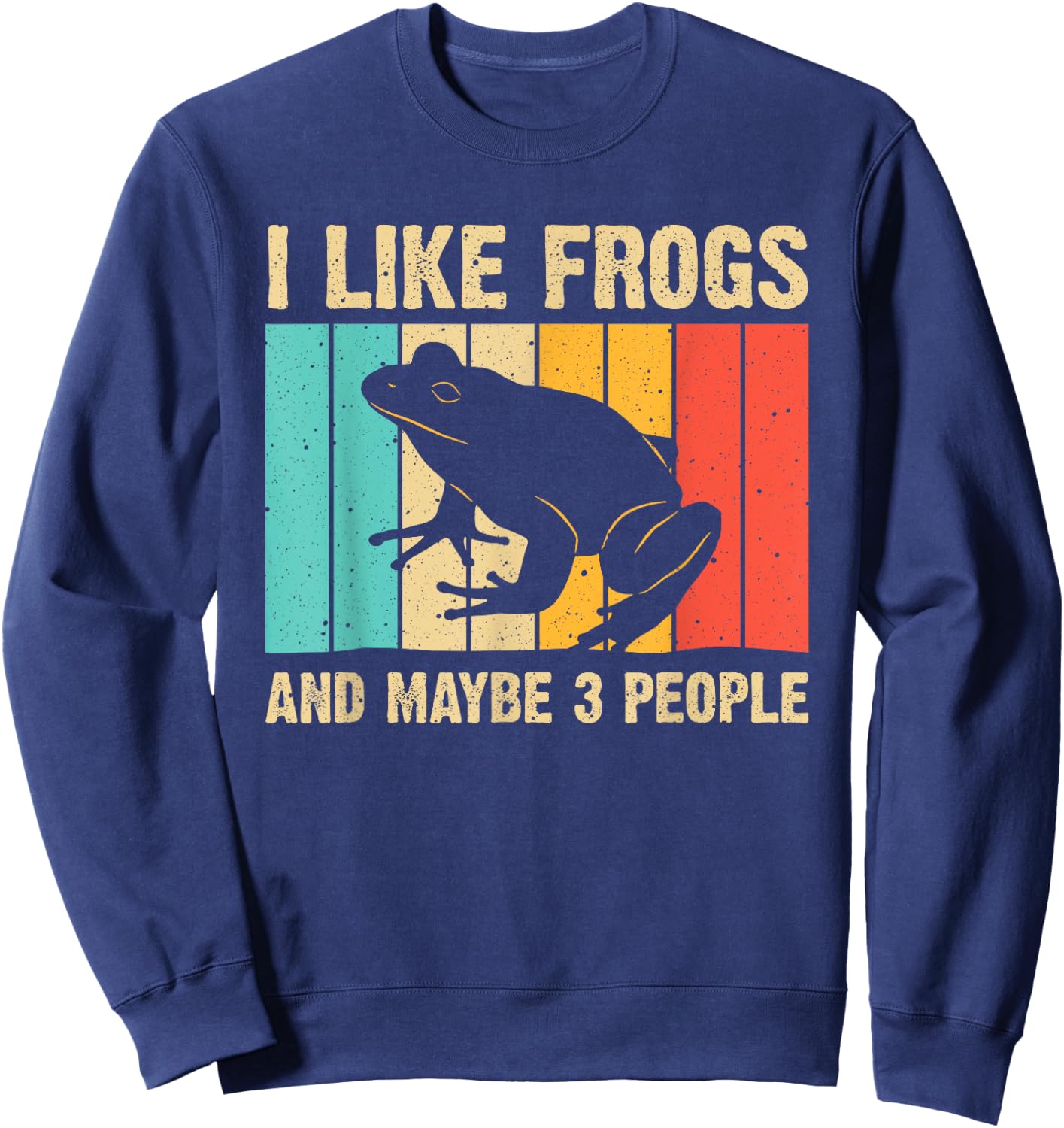 Cute Frog Design For Toad Lover Men Women Amphibian Animals Sweatshirt - Sweatshirt | Navy
