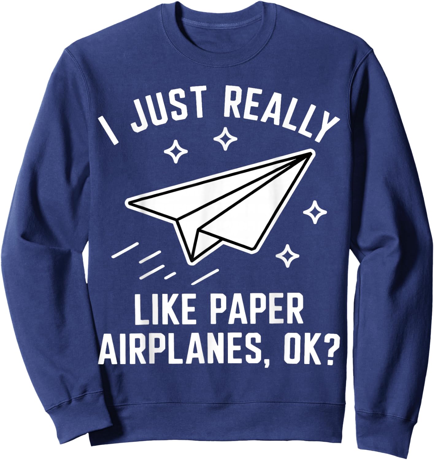 Funny Paper Airplane Sweatshirt - Sweatshirt | Navy