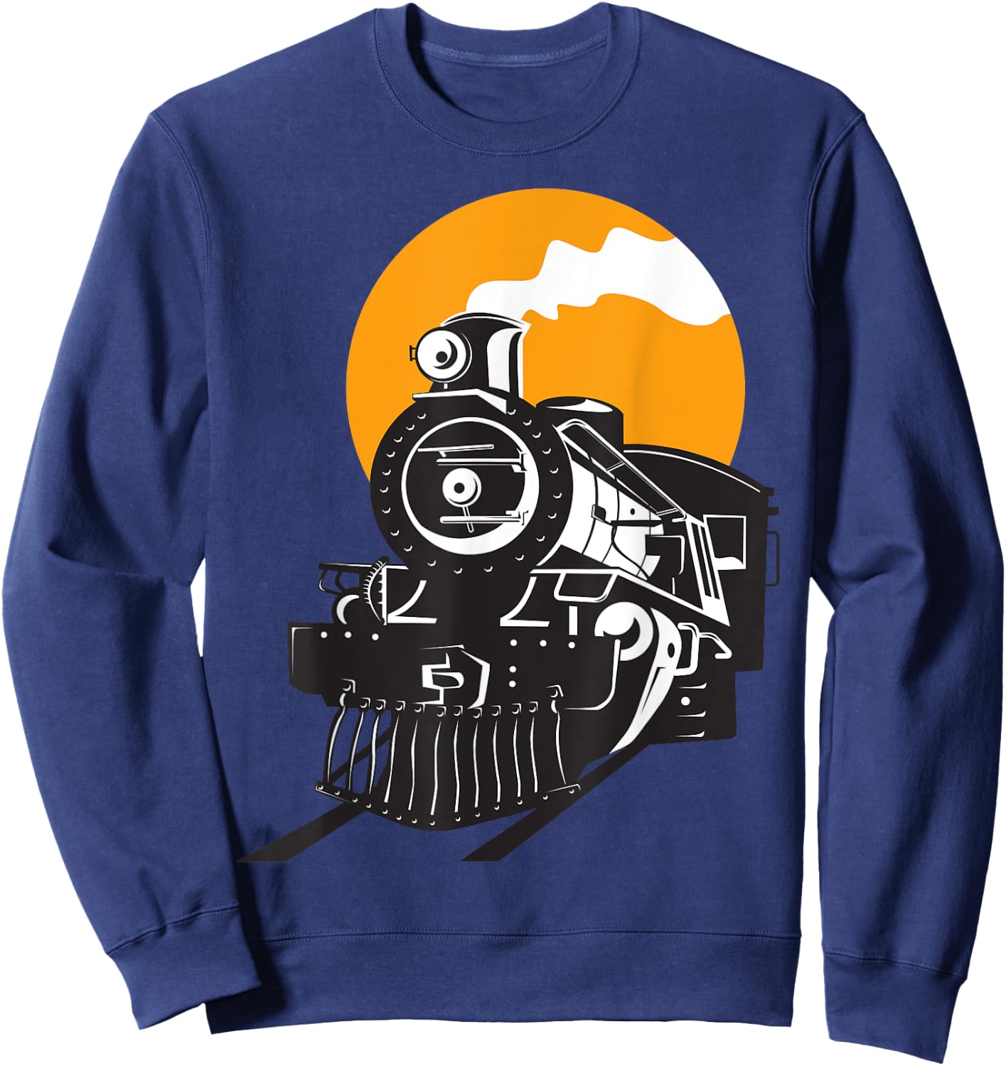 Retro Steam Train Railway Locomotive Sweatshirt - Sweatshirt | Navy