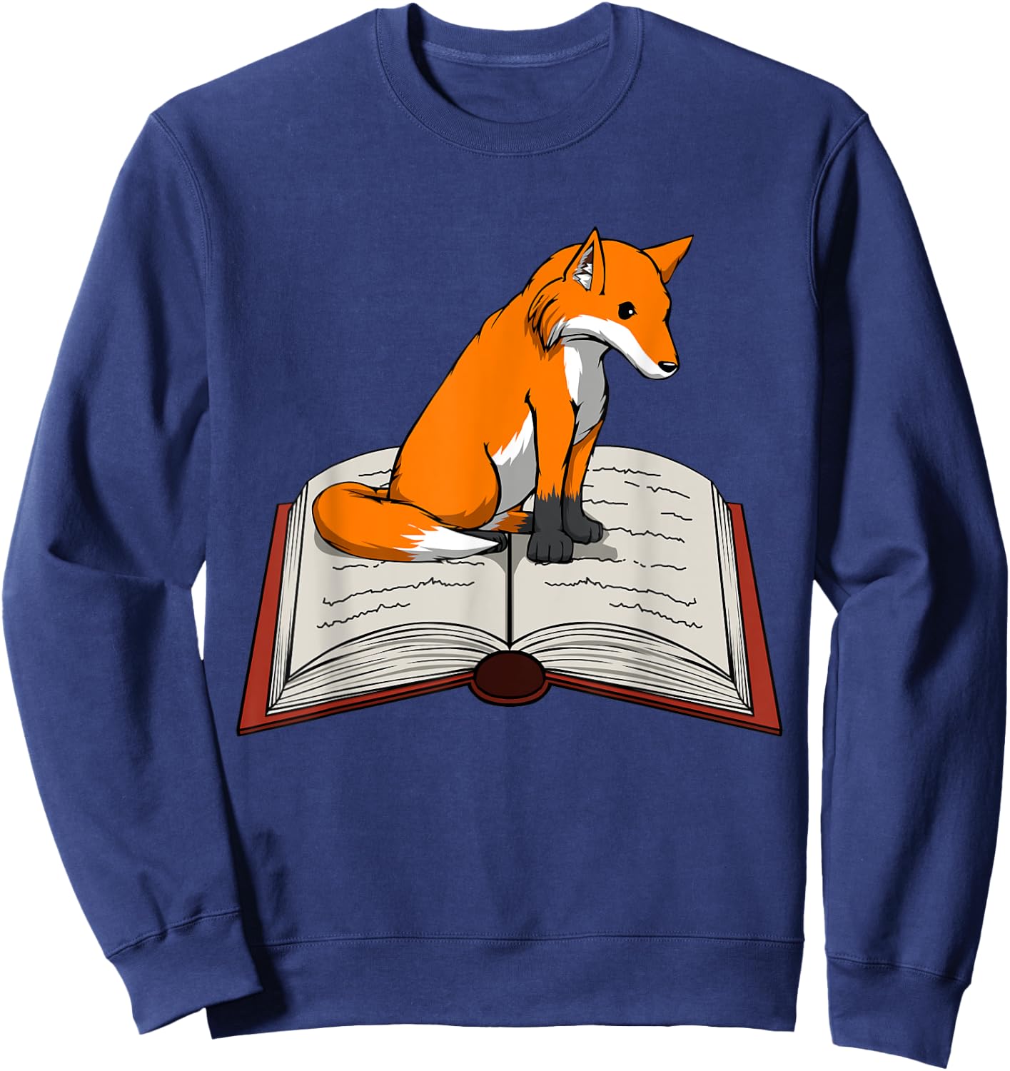Cute Fox Reading Books Literature Nature Sweatshirt - Sweatshirt | Navy