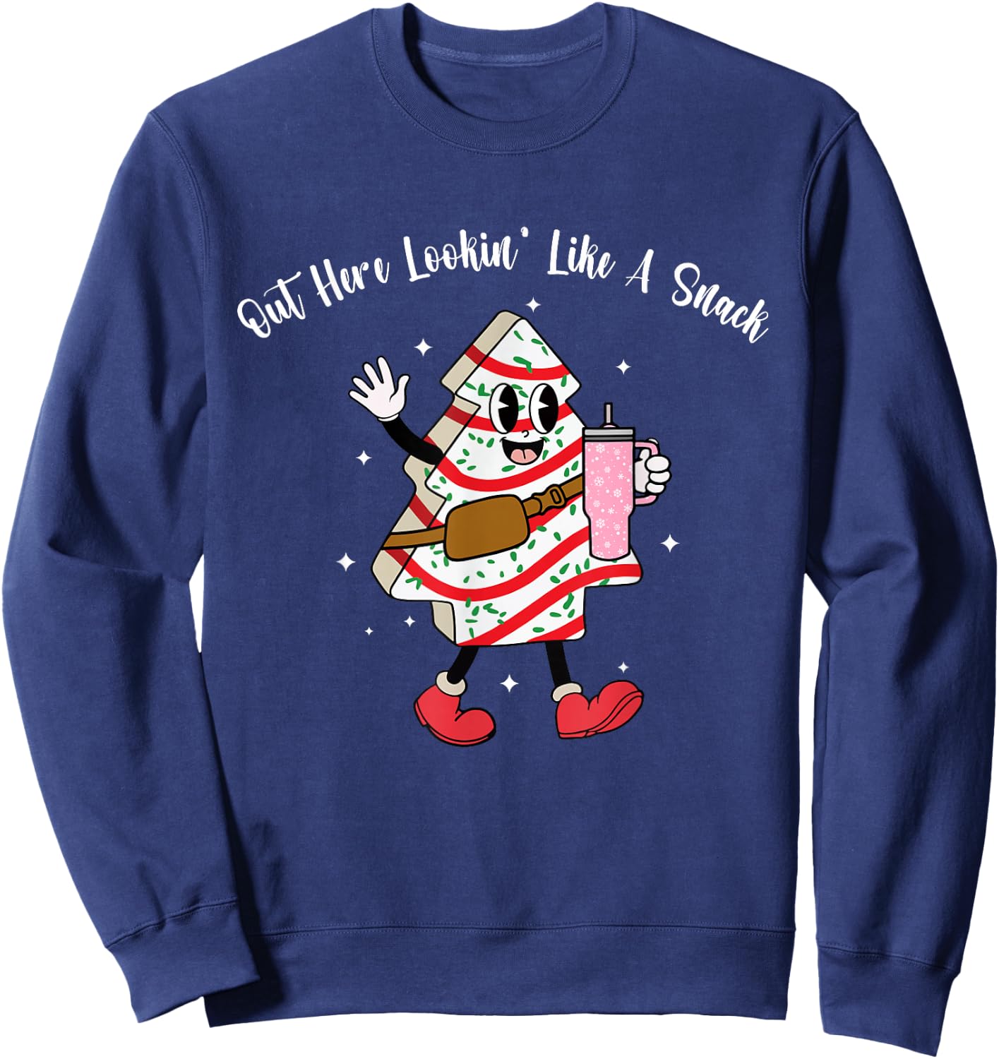 Boojee Out Here Lookin Like A Snack Funny Christmas Sweatshirt - Sweatshirt | Navy
