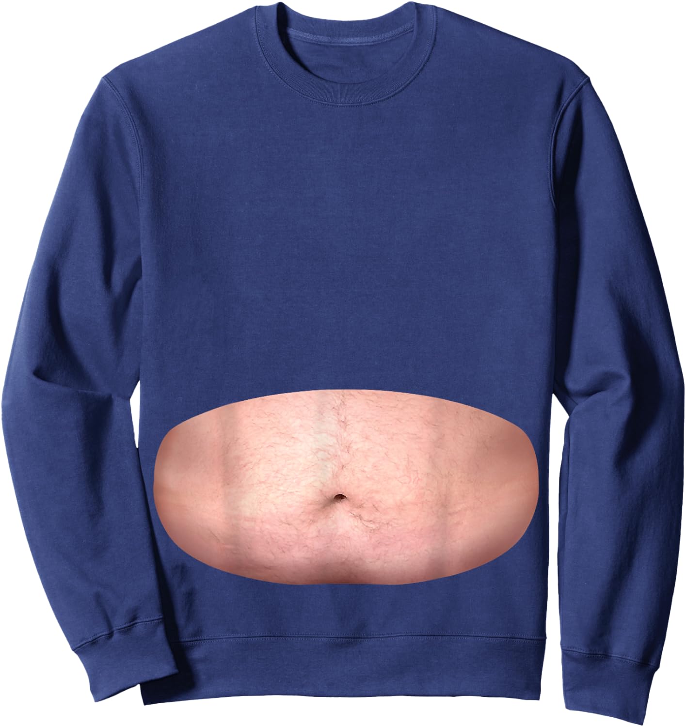 Funny Dad Fat Belly Realistic Hilarious Costume Essential Sweatshirt - Sweatshirt | Navy