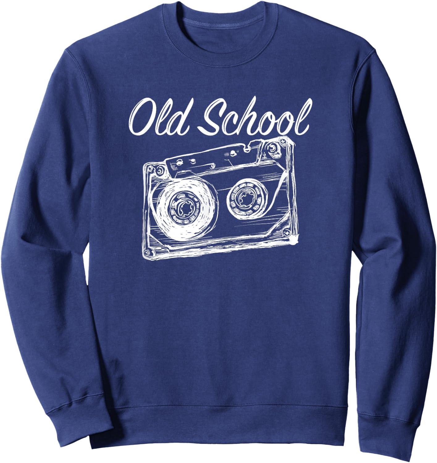 Keeping it Old School 80s 90s Retro Vintage Cassette Tape Sweatshirt - Sweatshirt | Navy