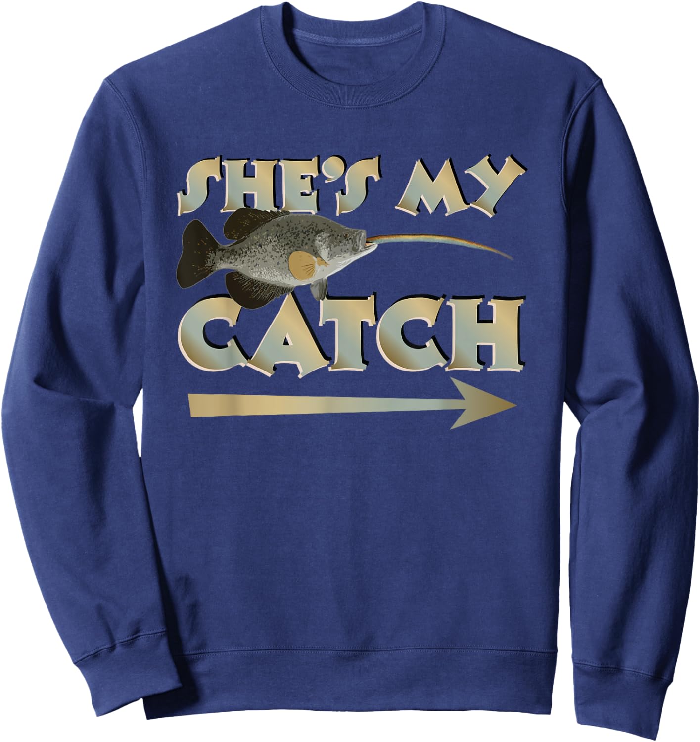 She's My Catch His And Hers Fishing Matching Couples Anglers Sweatshirt - Sweatshirt | Navy