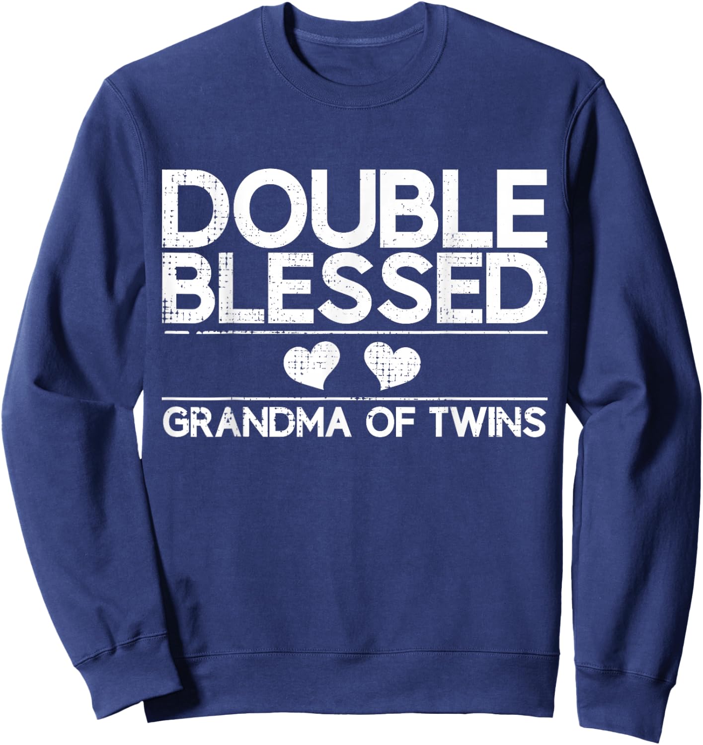 Vintage Grandmother Gifts 2023 First Time Grandma Promoted to Grandma of Twins 2023 Black Modern Classic Letter Print Sweatshirt - Sweatshirt | Navy