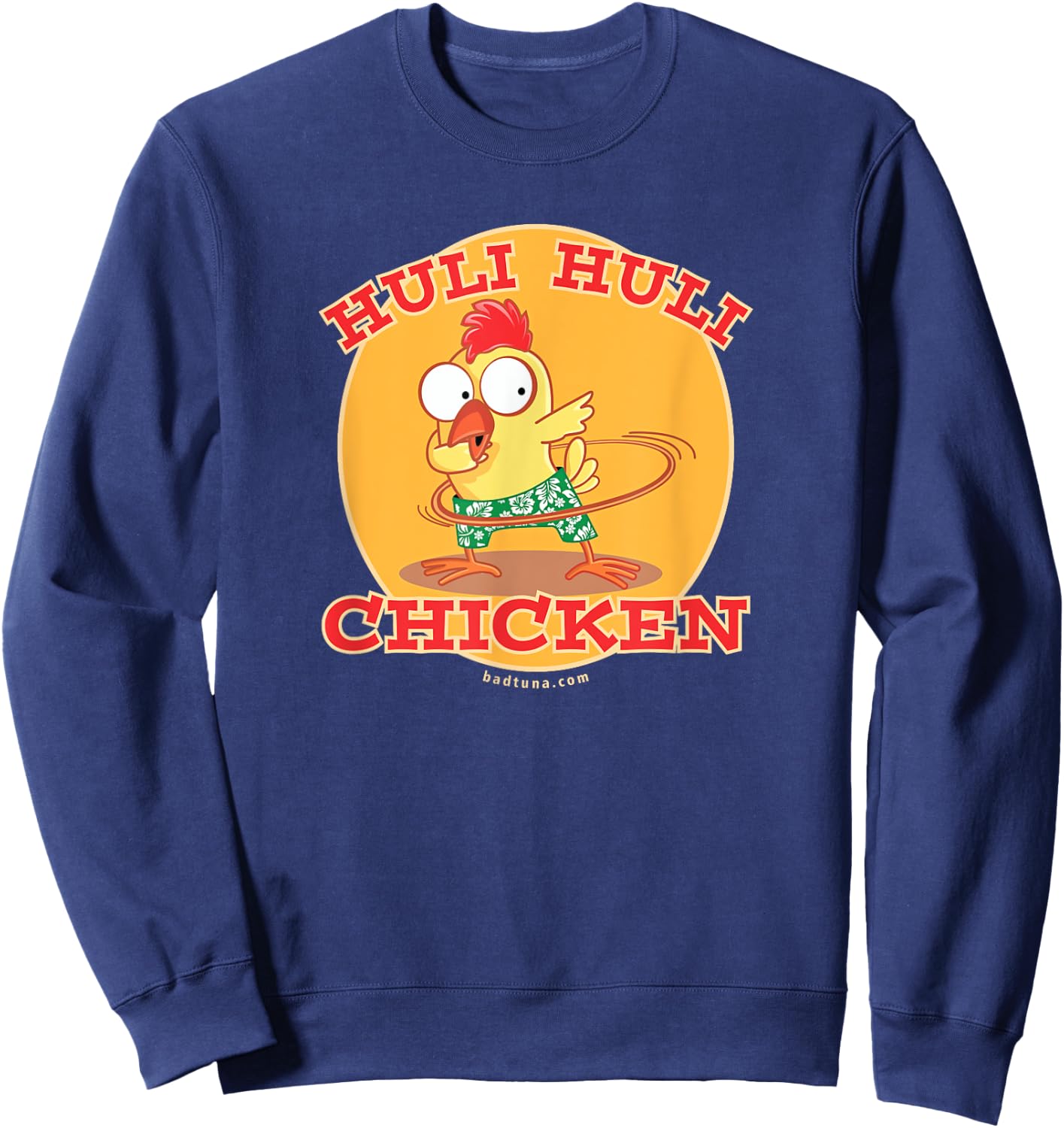 Huli Hula Hoop Dabber Funny Chicken Sweatshirt - Sweatshirt | Navy