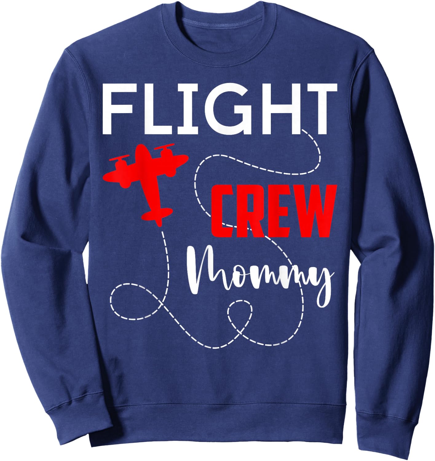 Flight Crew Mommy Birthday Squad Pilot Airplane Trip 2026 Sweatshirt - Sweatshirt | Navy