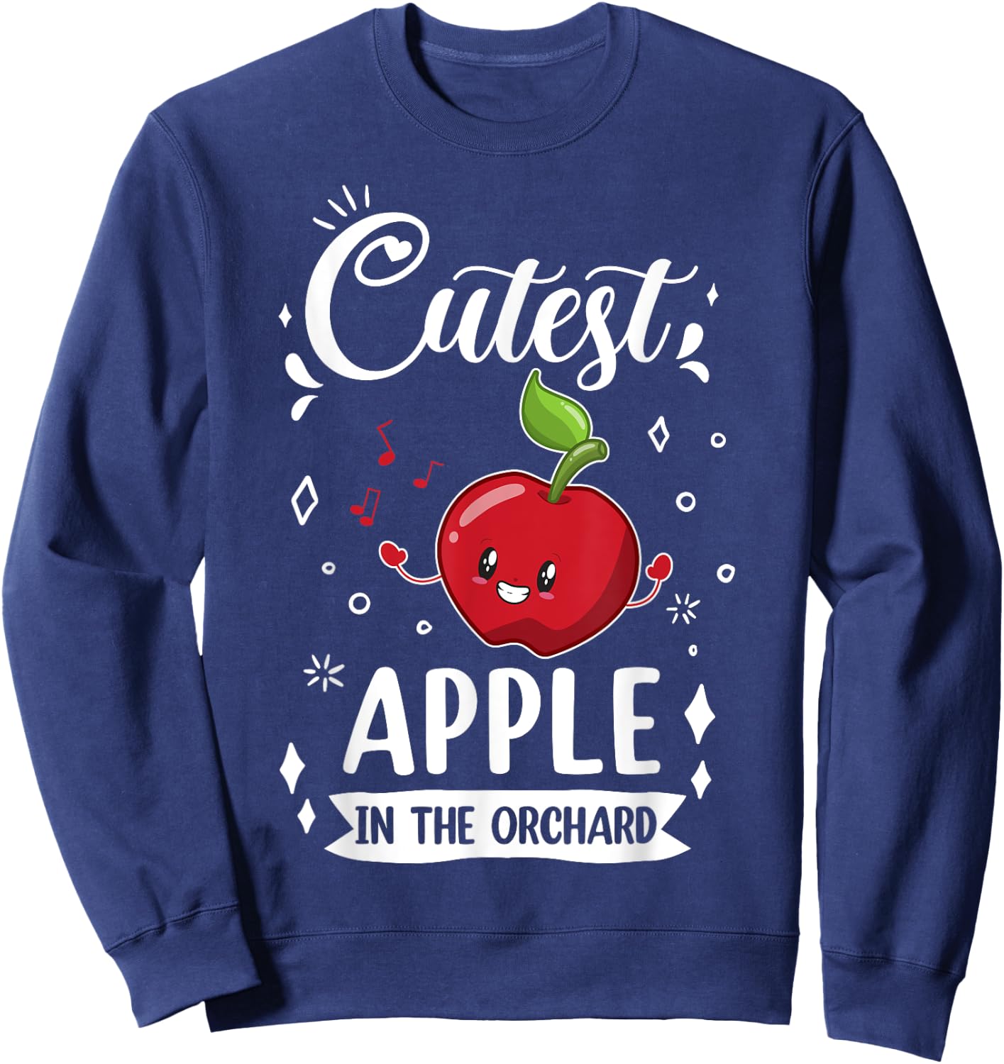 Funny Cutest Apple In The Orchard Apple Picking Kids Sweatshirt - Sweatshirt | Navy