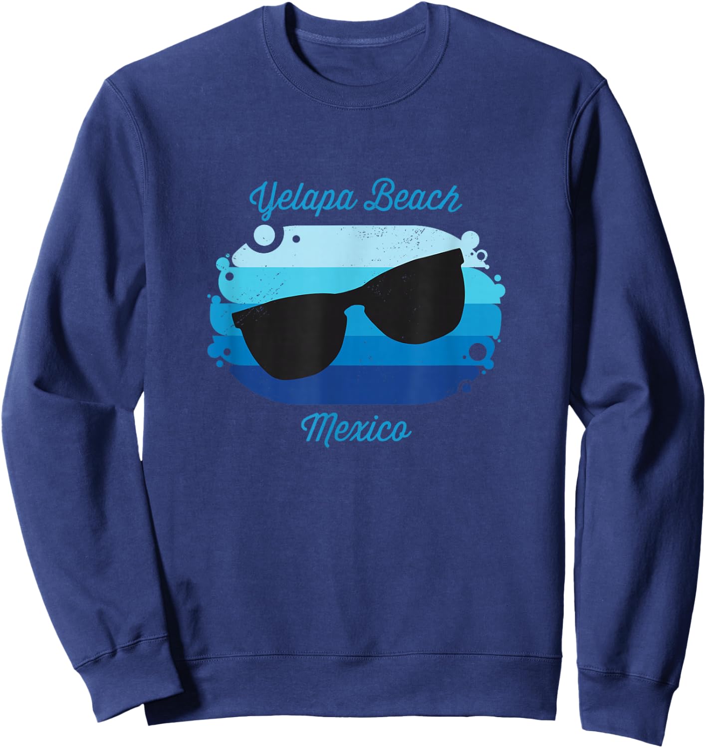 Yelapa Beach Mexico Souvenir Nautical Surfer Graphic Sweatshirt - Sweatshirt | Navy