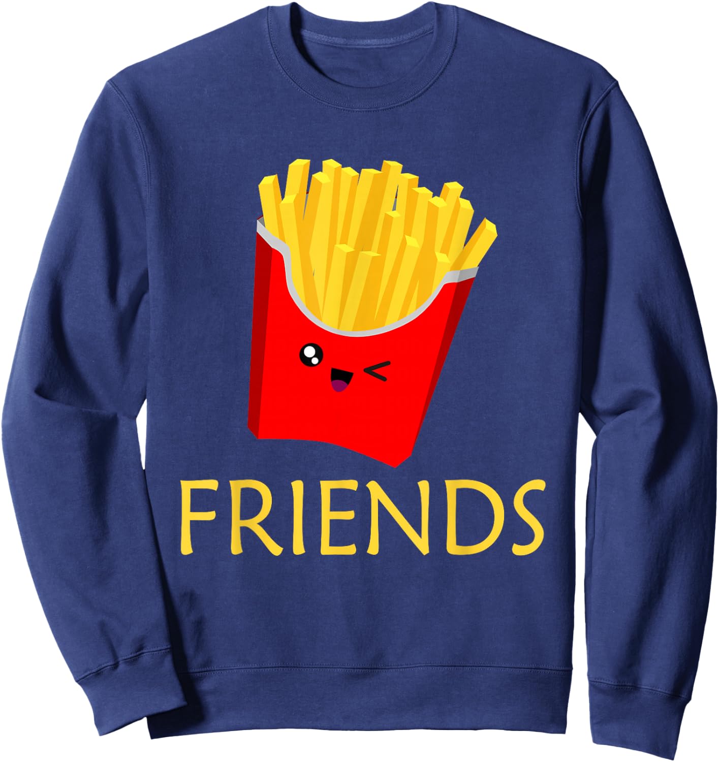 Matching Set - Burger and Fries - Best Friends Gift Sweatshirt - Sweatshirt | Navy