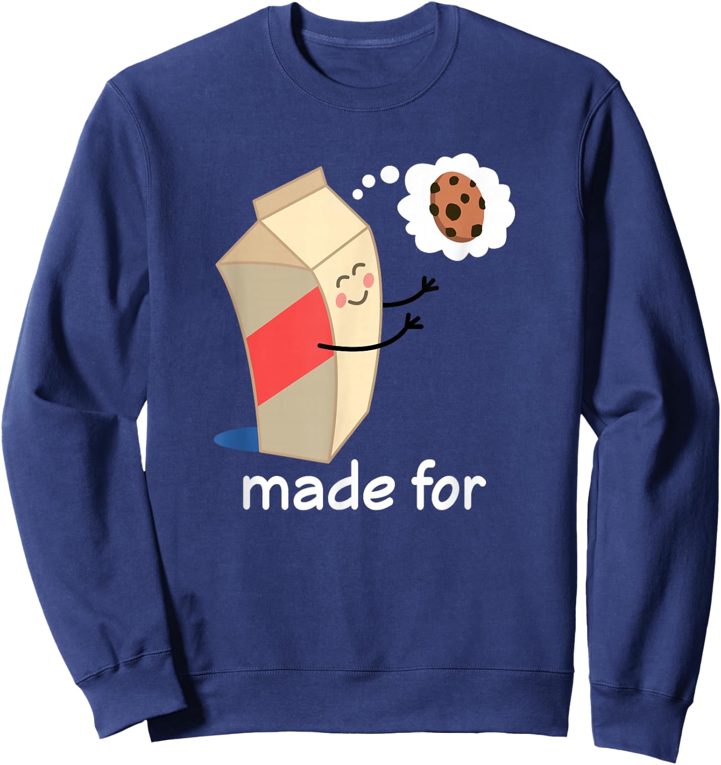 Couples Valentines Day Gift Matching Milk Cookie Sweatshirt - Sweatshirt | Navy