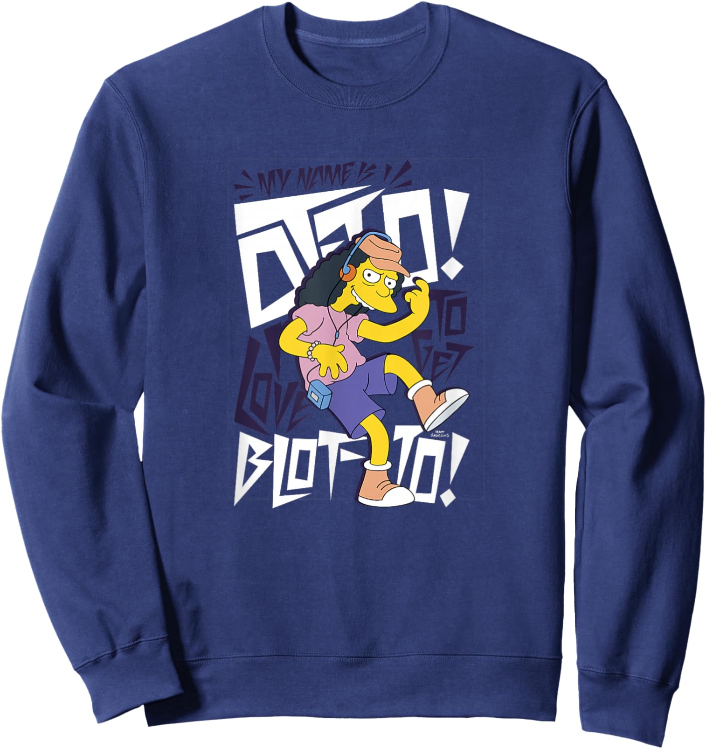The Simpsons My Name Is Otto I Love To Get Blot-to Sweatshirt - Sweatshirt | Navy