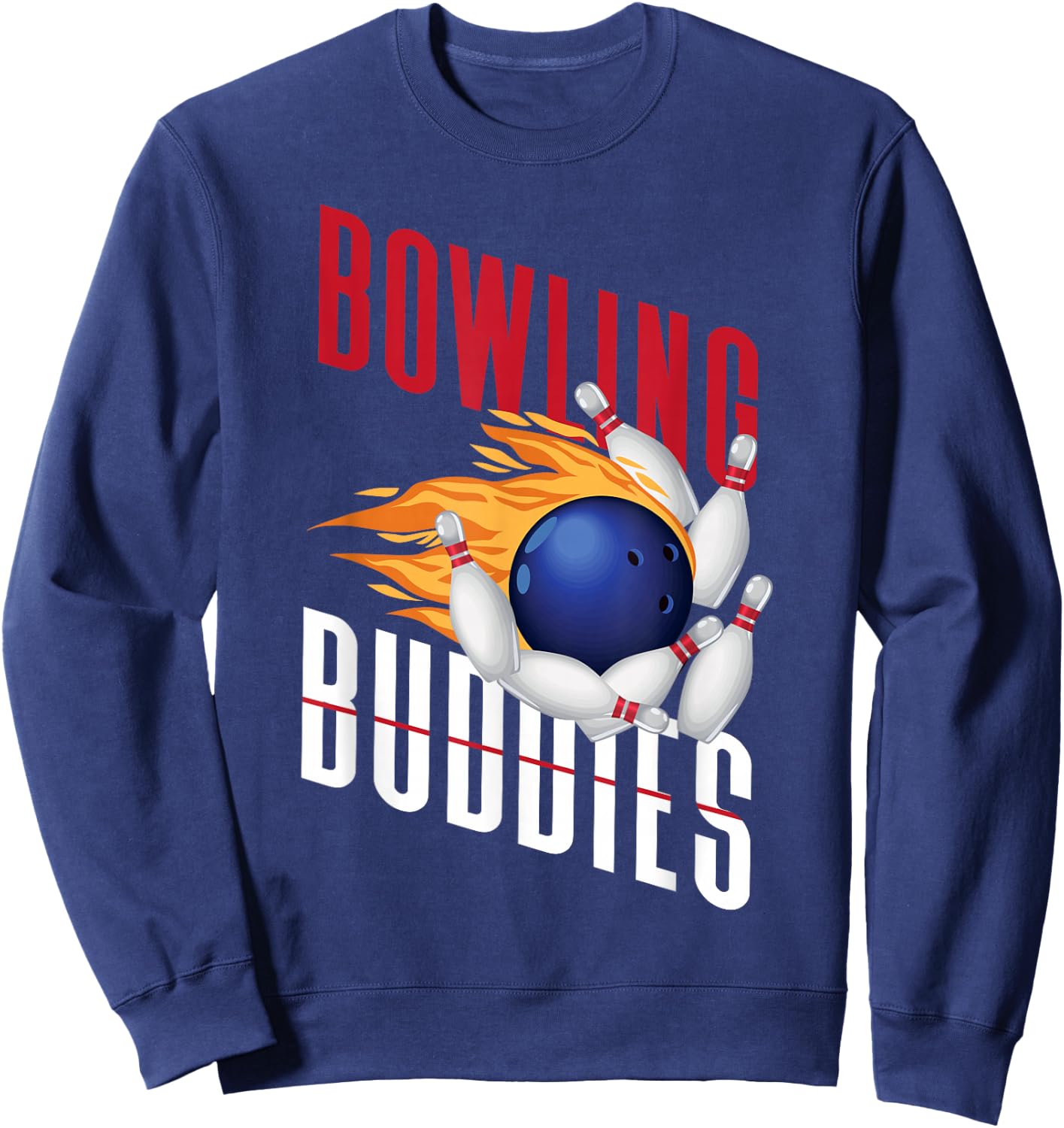 Funny Bowling Besties Friends Bowling Buddies Sweatshirt - Sweatshirt | Navy