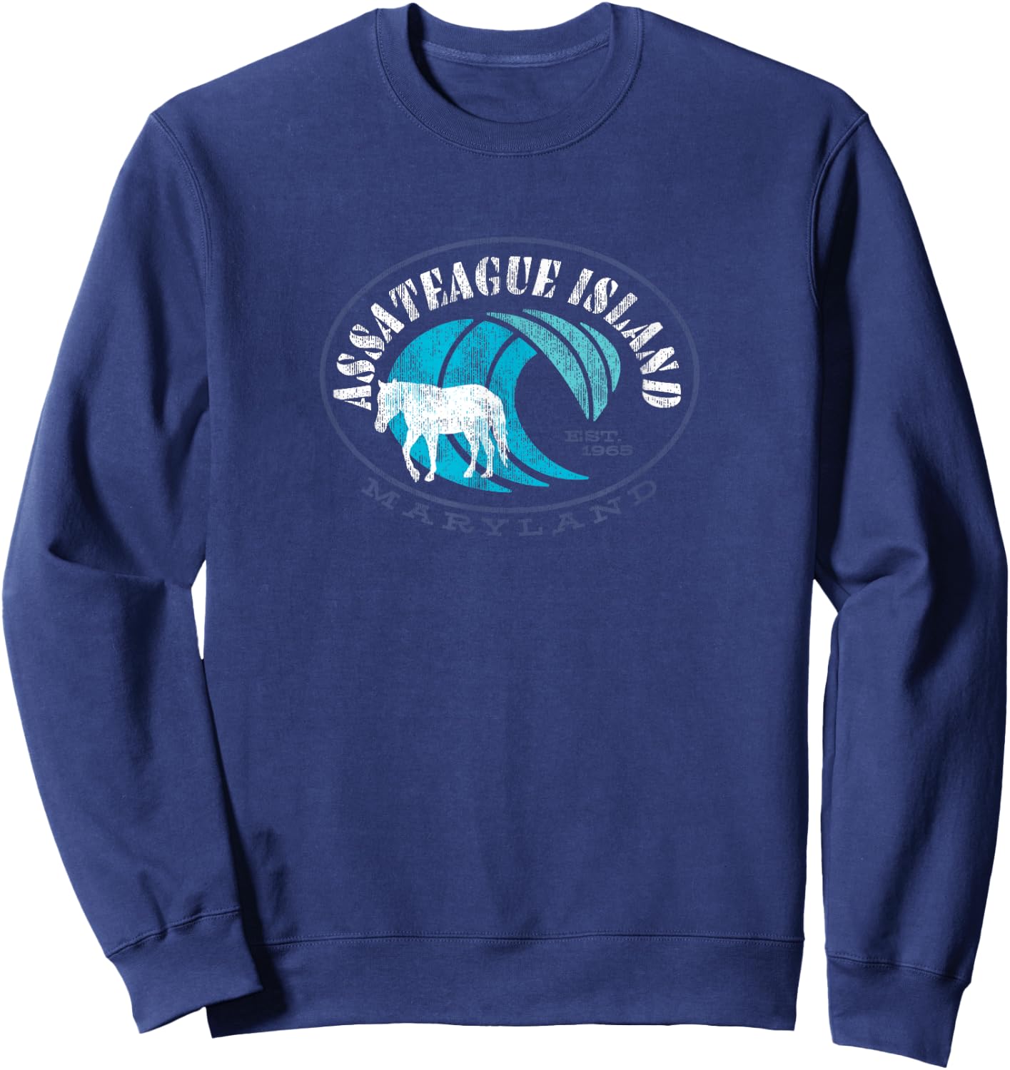 Assateague Island Wild Horse Pony Ponies Sweatshirt - Sweatshirt | Navy