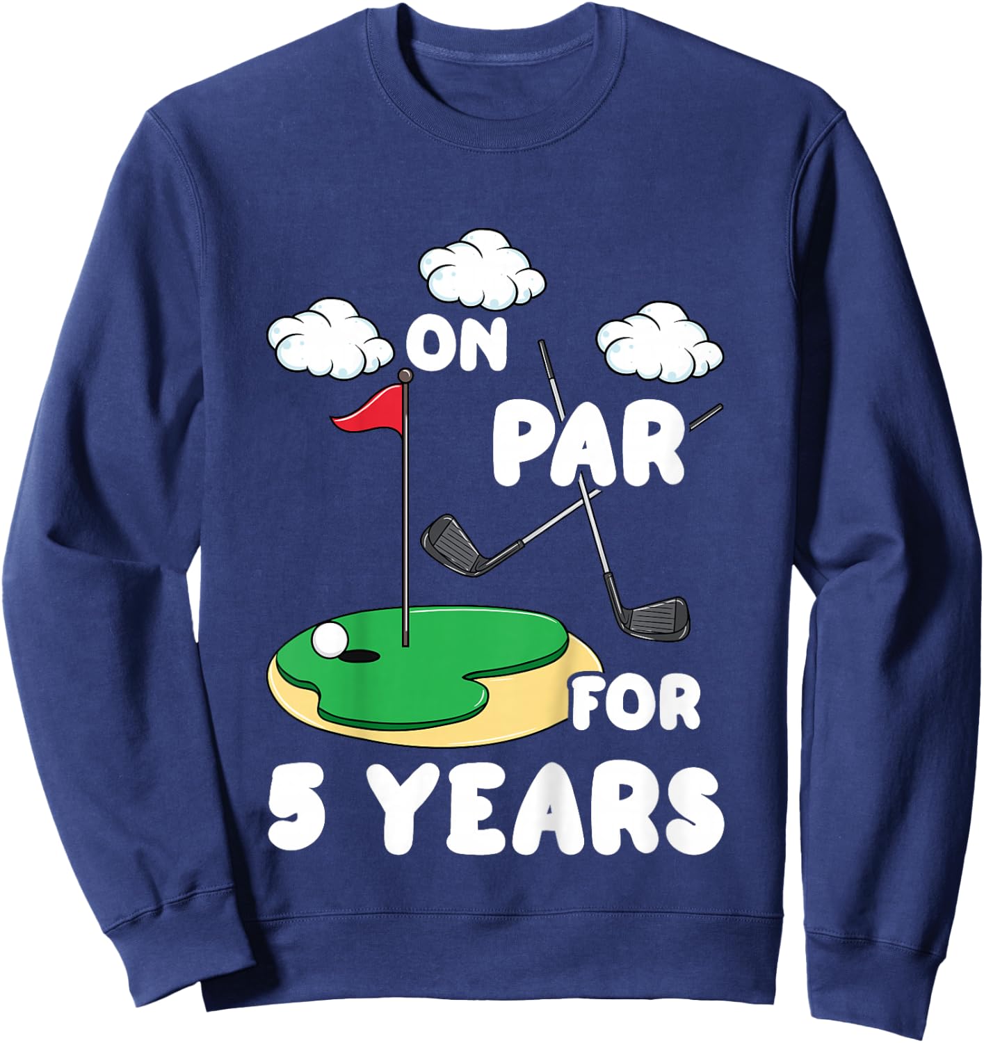 Kids 5th Birthday Golf Funny Golfer 5 Year Old Boy Girl Sweatshirt - Sweatshirt | Navy