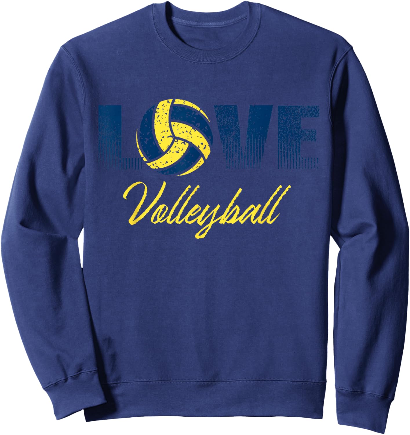 Blue and Yellow Volleyball Gift Sweatshirt - Sweatshirt | Navy