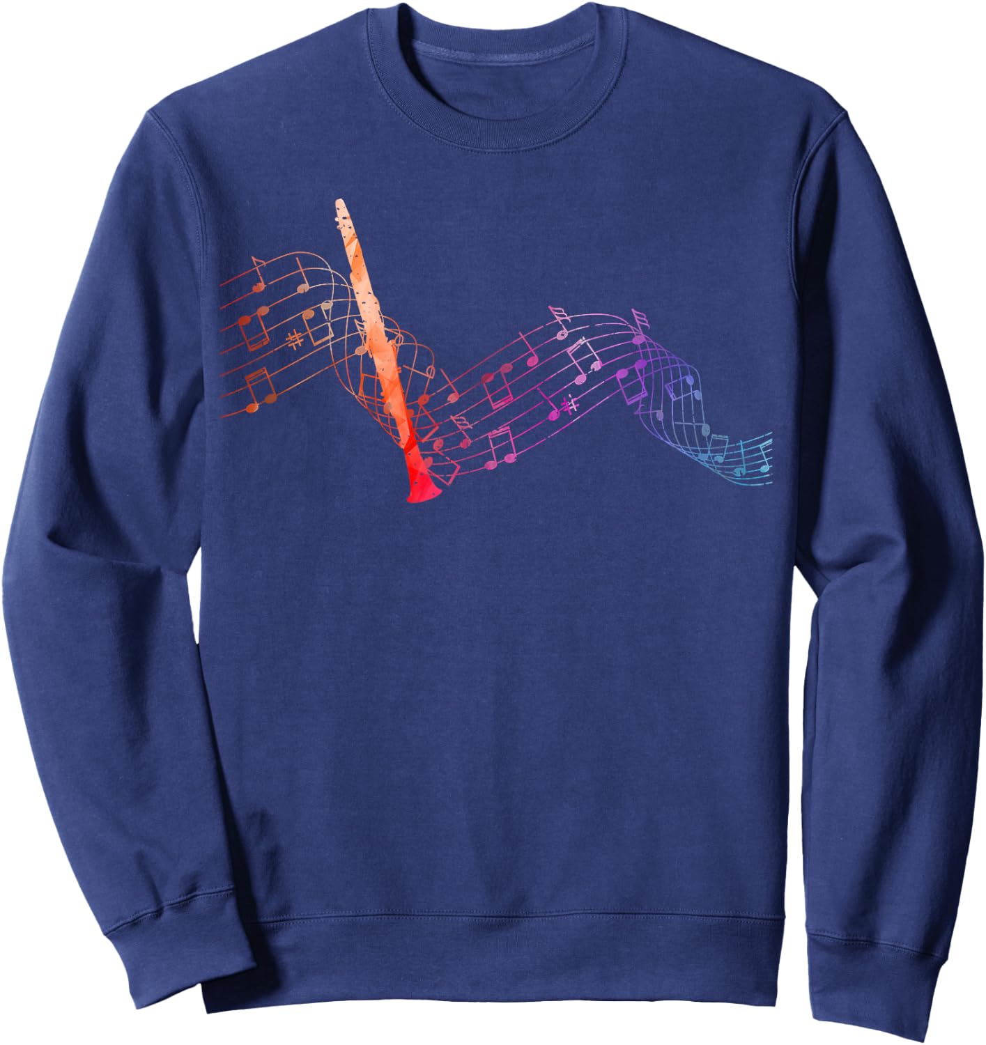 Colourful Clarinet Sheet Music with Clarinet Sweatshirt - Sweatshirt | Navy