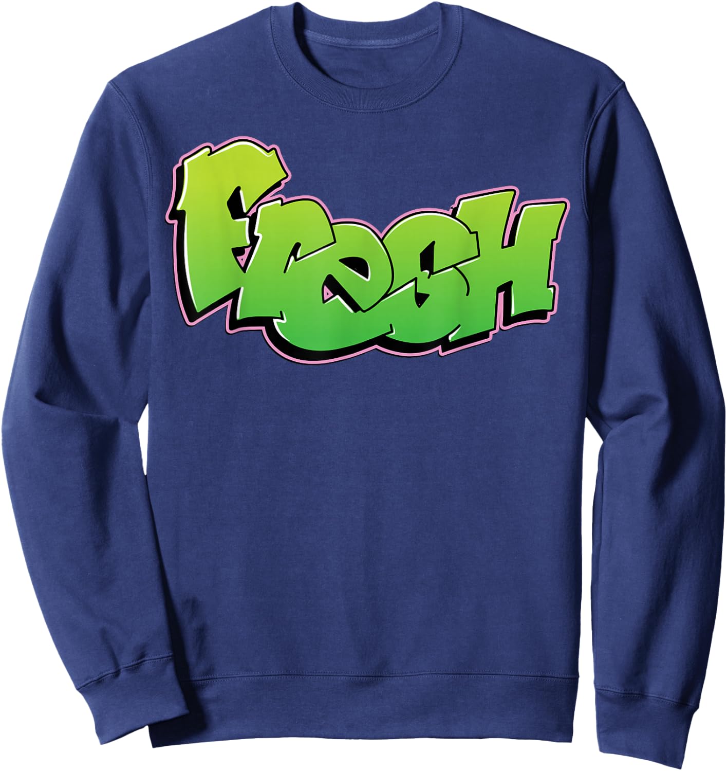 Fresh Graffiti Style Graphic Sweatshirt - Sweatshirt | Navy