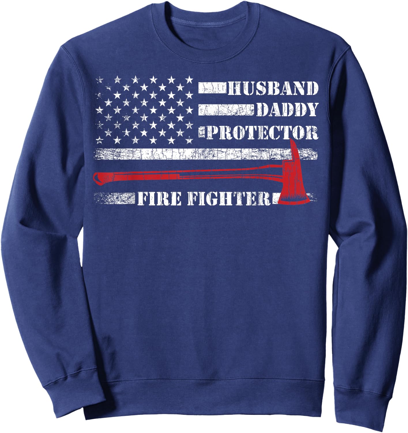 Firefighter Funny Firemen Fire Truck Graphic Sweatshirt - Sweatshirt | Navy