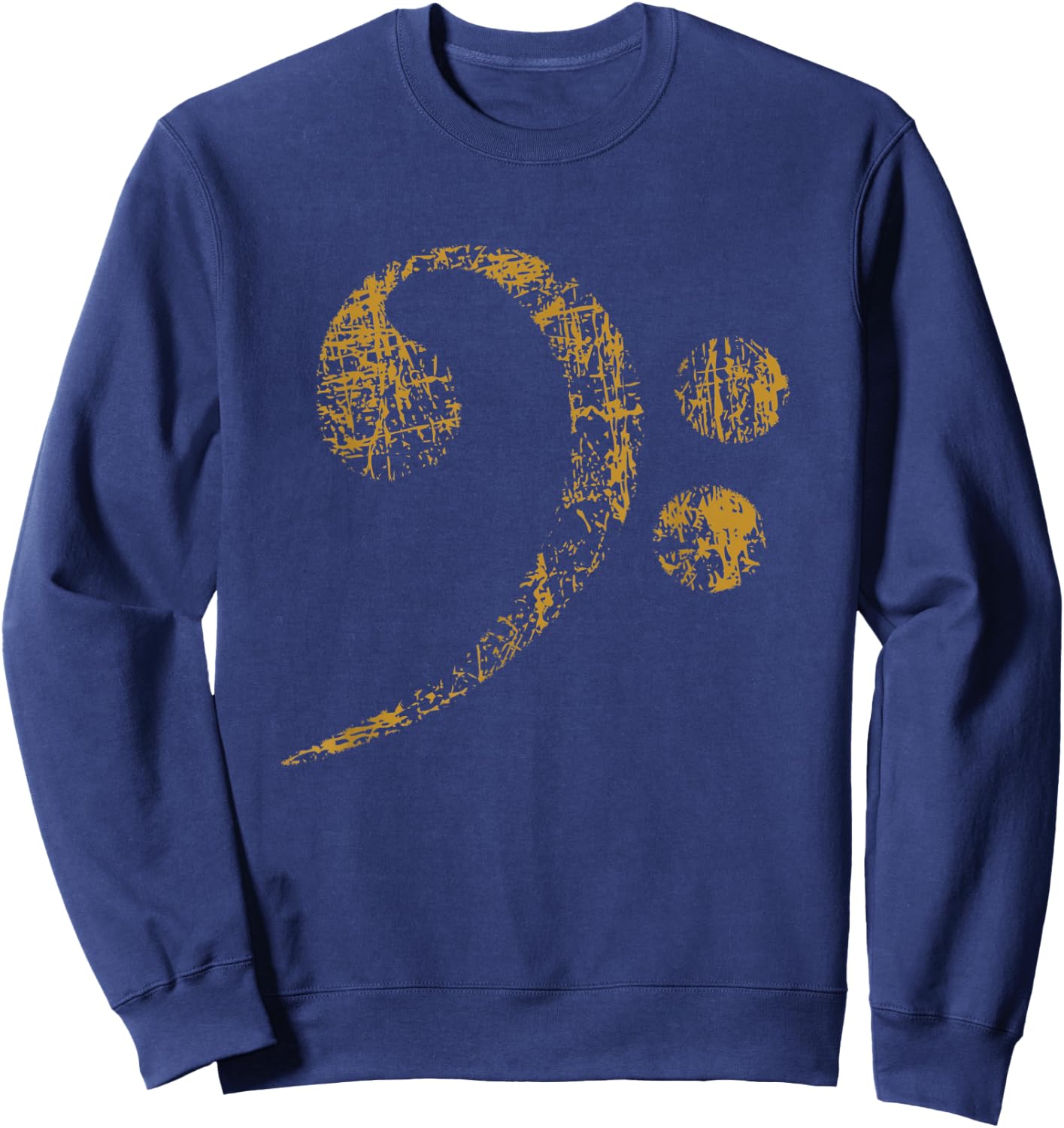 Large Bass Clef Bass Key Sweatshirt - Sweatshirt | Navy