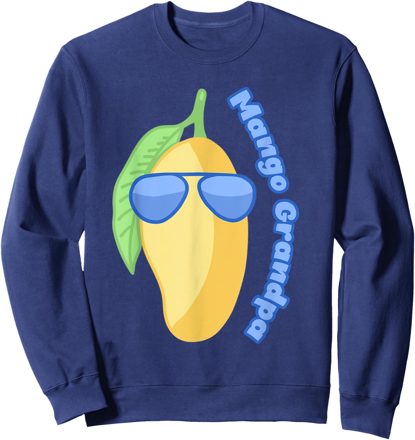 Mango Grandpa Family Fruit Art In Sunglasses For Summer Sweatshirt - Sweatshirt | Navy