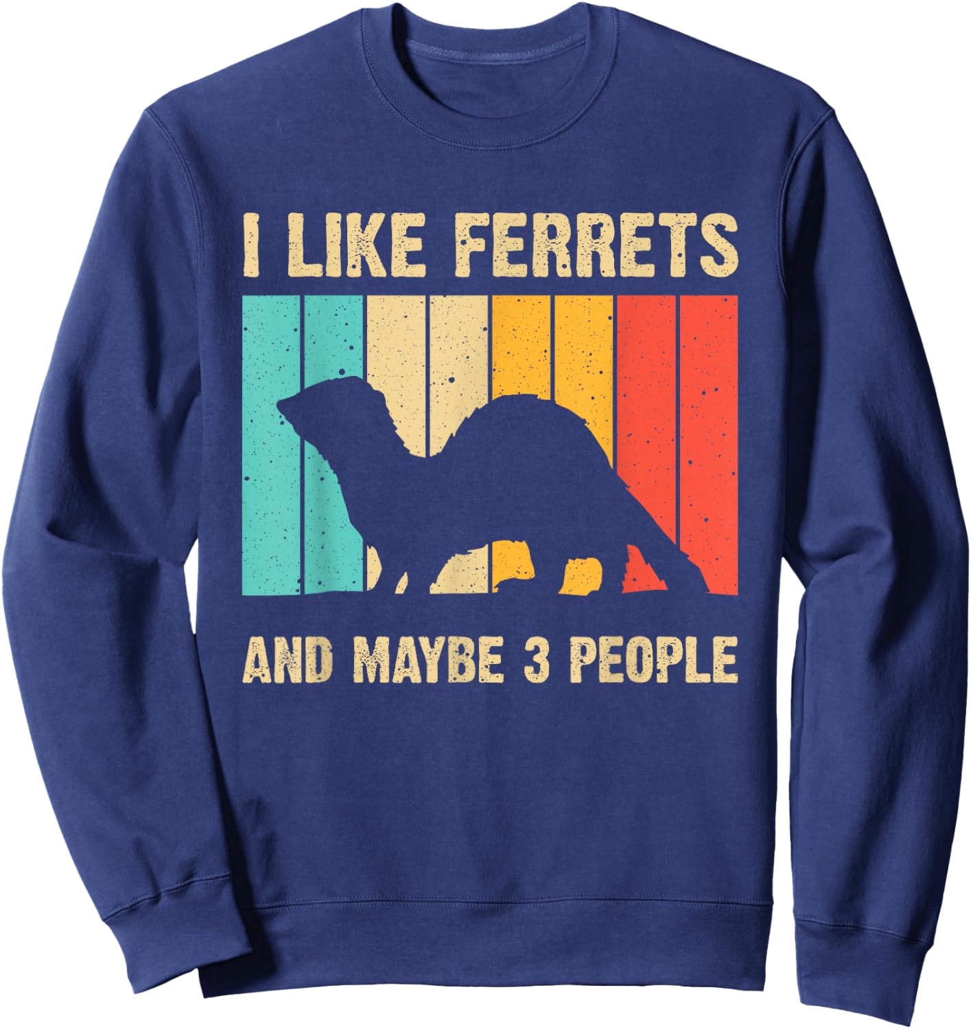 Funny Ferret Design Women Ferret Lover Introvert Sweatshirt - Sweatshirt | Navy