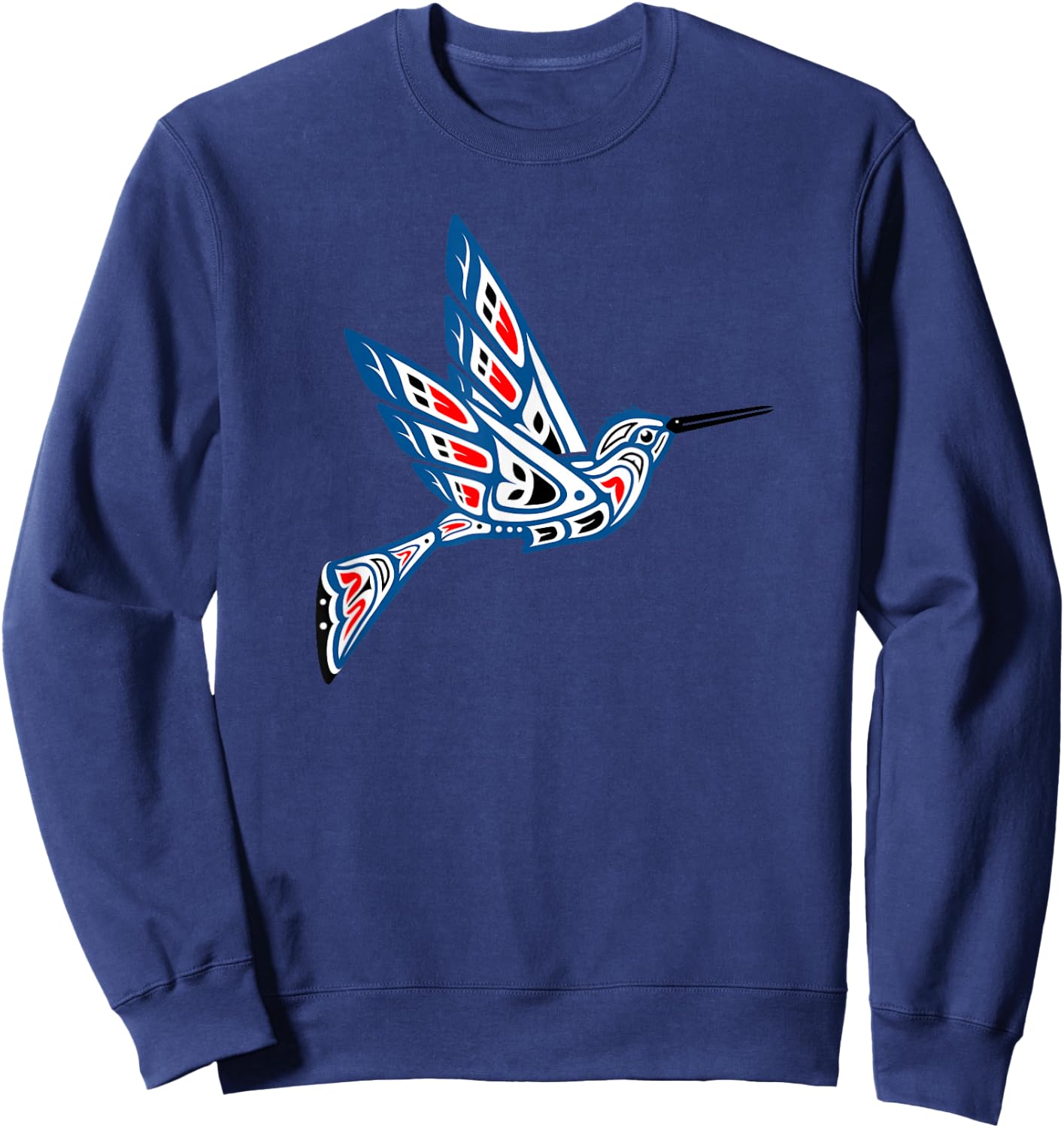 Hummingbird Native American Indian Pacific Northwest Art Sweatshirt - Sweatshirt | Navy