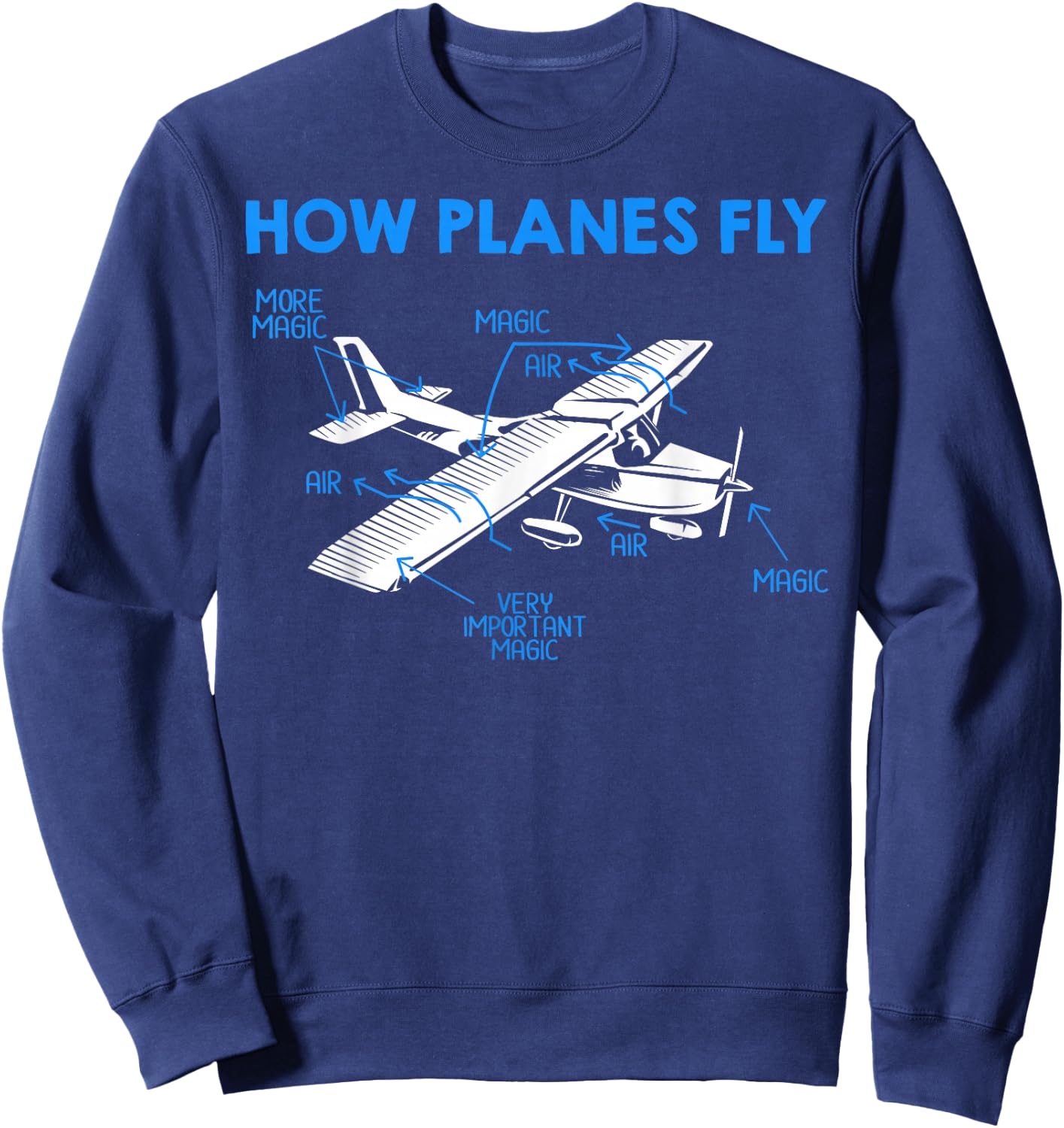 Private Pilot Aerospace Engineer How Planes Fly Engineering Sweatshirt - Sweatshirt | Navy