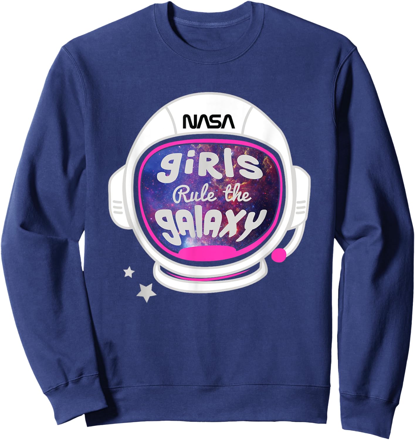 NASA Cute Helmet Girls Rule The Galaxy Big Chest Poster V2 Sweatshirt - Sweatshirt | Navy