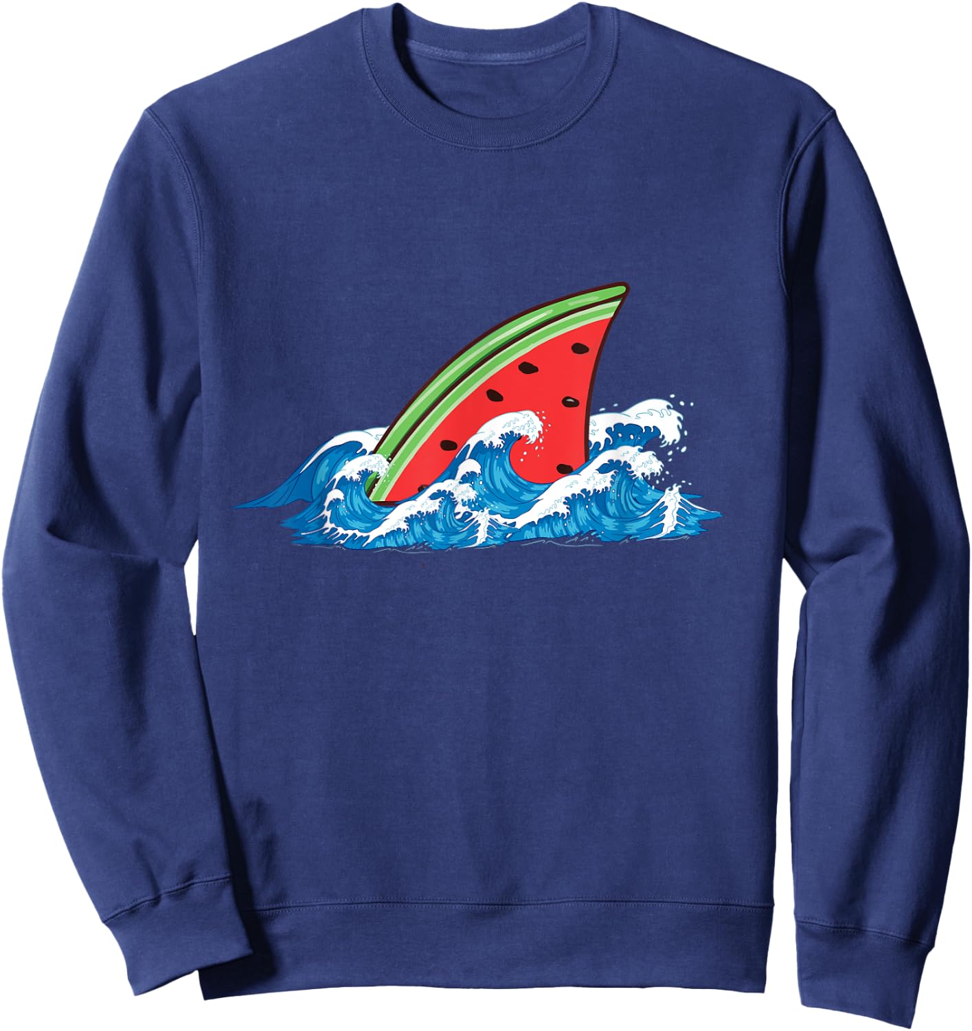 Shark Watermelon Cute Shark For Boys And Girls Sweatshirt - Sweatshirt | Navy