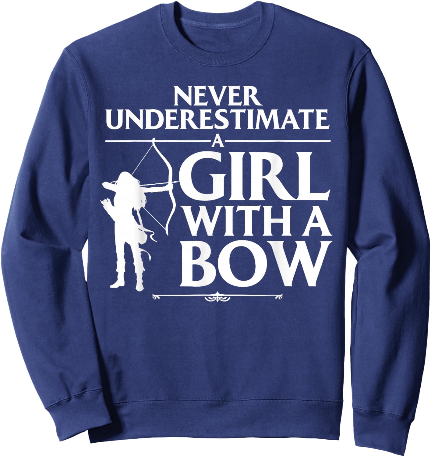 Funny Archery Design for Girls Women Bowhunter Archery Fans Small Sweatshirt - Sweatshirt | Navy