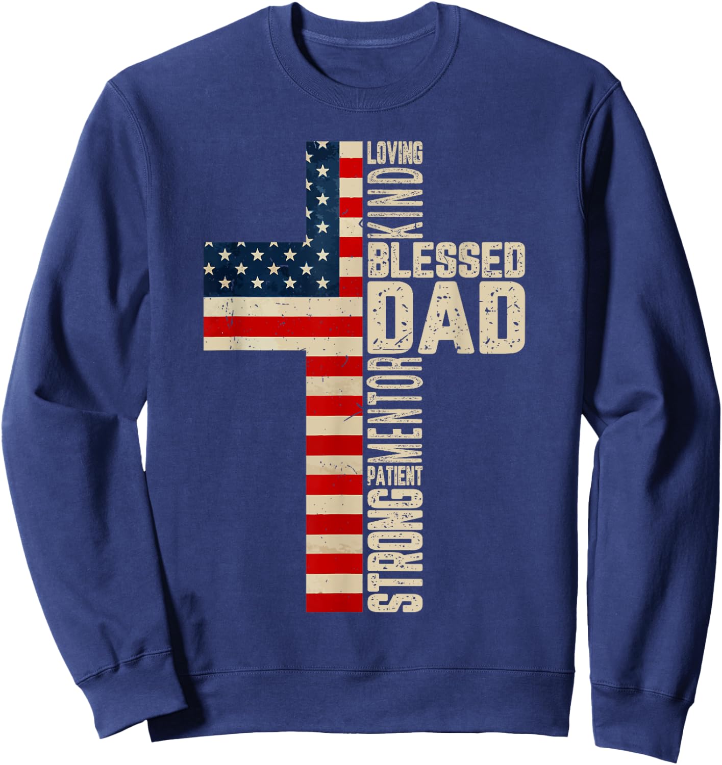 Blessed Dad Husband Christian Father Day Gift from Daughter Sweatshirt - Sweatshirt | Navy
