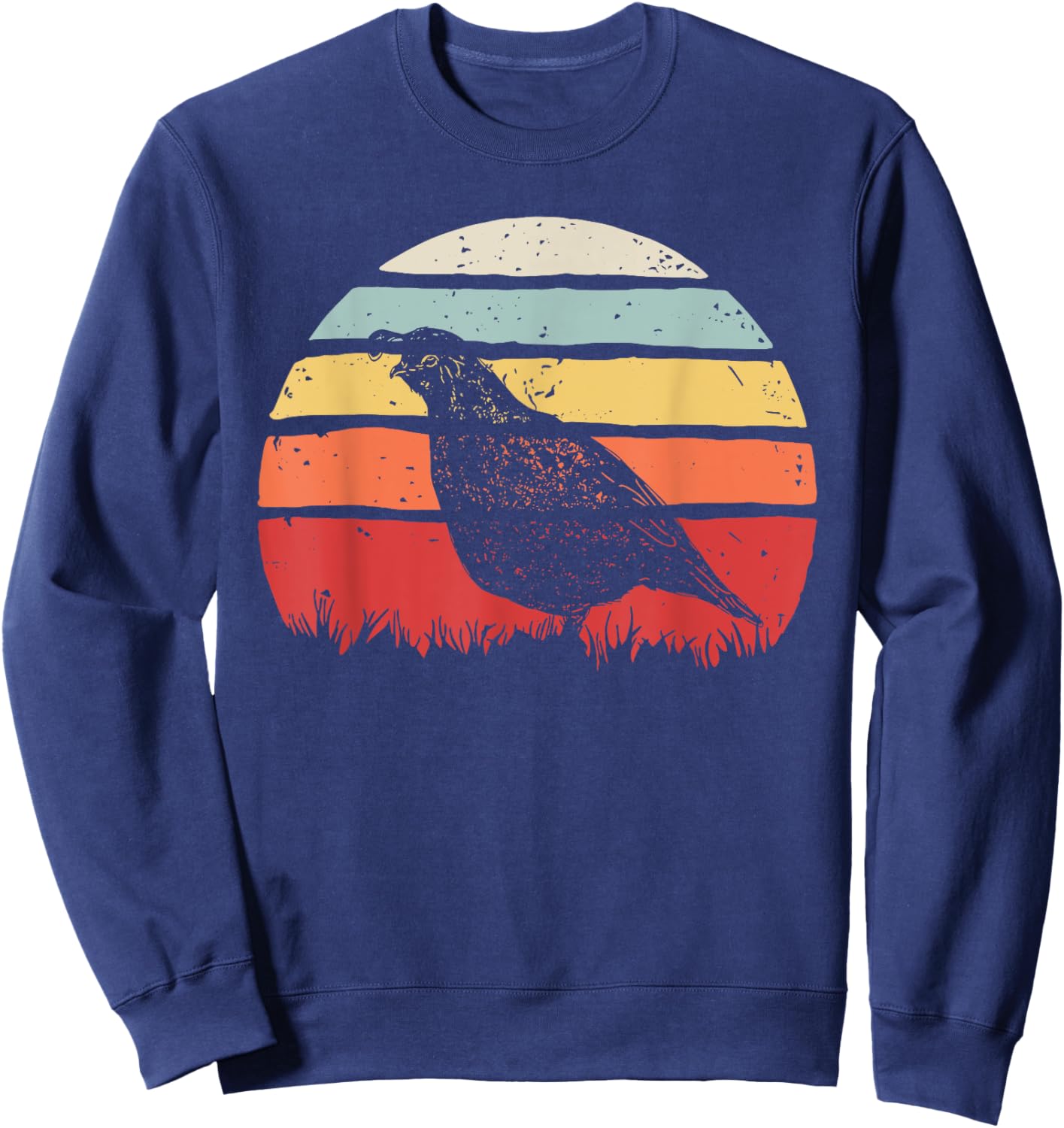 Vintage Retro Quail Bird Sweatshirt - Sweatshirt | Navy