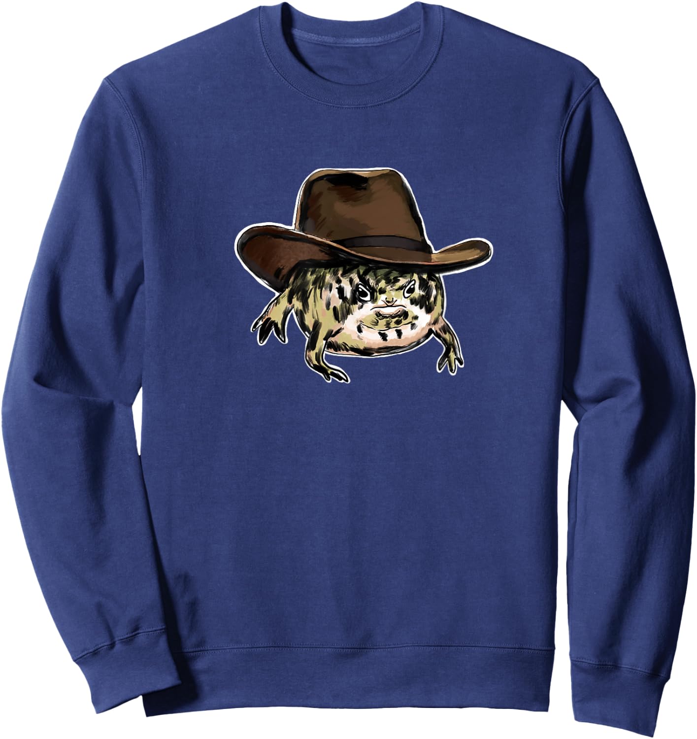 Funny Mashup Between Desert Rain Frog and Howdy Memes Sweatshirt - Sweatshirt | Navy