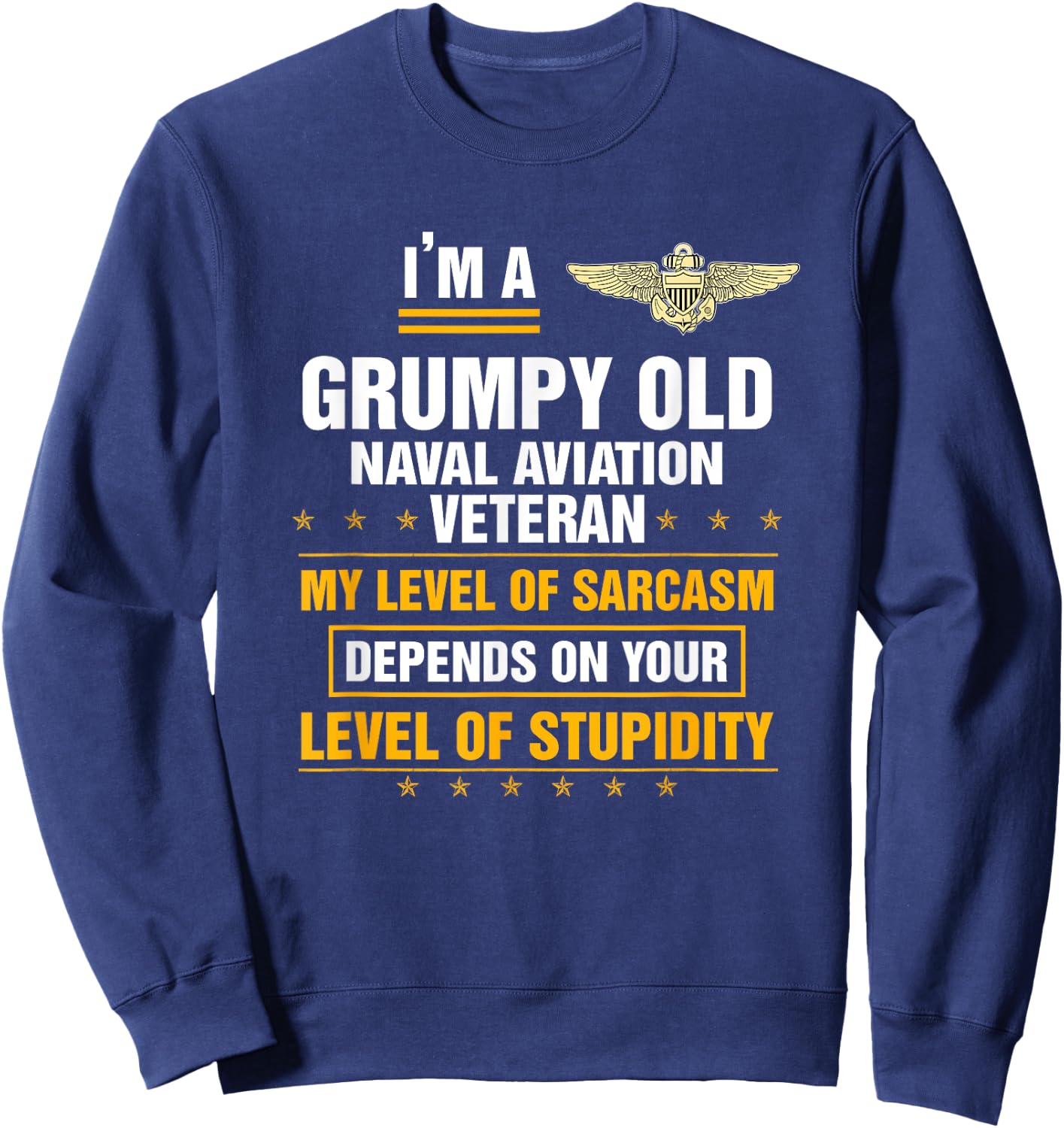 Grumpy Old Naval Aviation Veteran Soldier Funny Christmas Sweatshirt - Sweatshirt | Navy