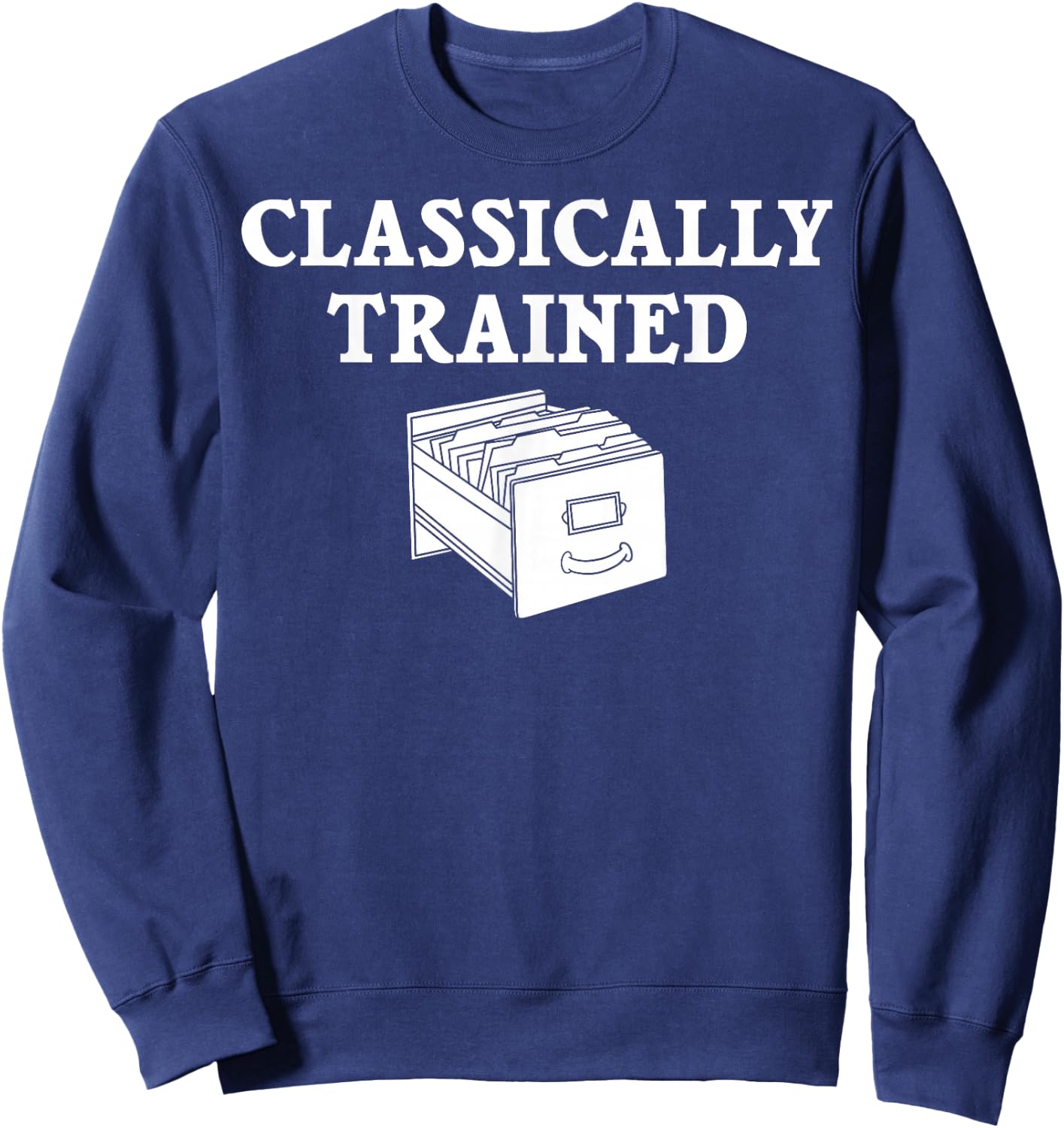 Card Catalog Library Librarian Sweatshirt - Sweatshirt | Navy