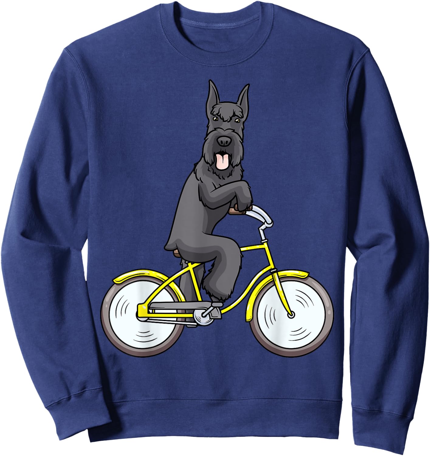 Giant Schnauzer Dog With Bike Riesenschnauzer Sweatshirt - Sweatshirt | Navy