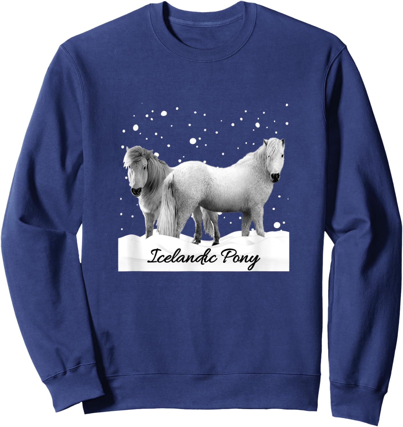 Icelandic Ponies Iceland Pony Horse Lovers Snow Design Sweatshirt - Sweatshirt | Navy
