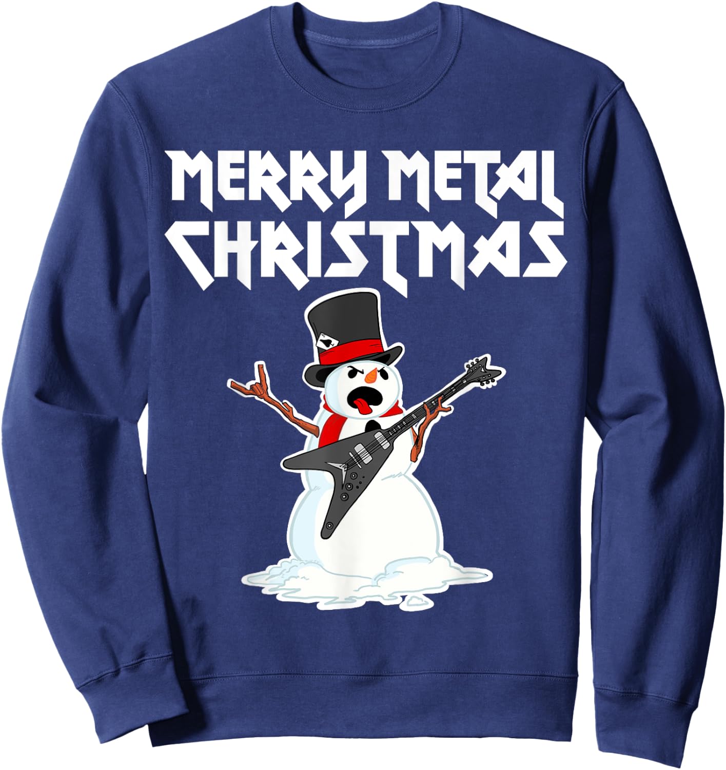 Metal Christmas funny Metal Metal Snowman Sweatshirt - Sweatshirt | Navy