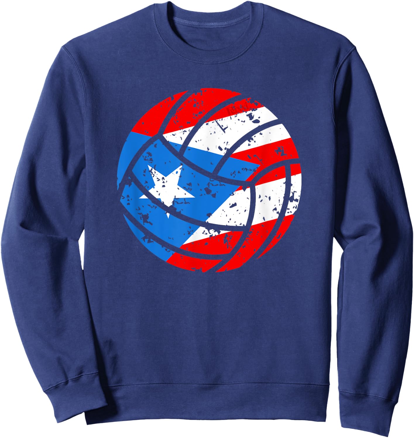 Puerto Rican Volleyball Proud Boricua Flag Puerto Rico Sweatshirt - Sweatshirt | Navy