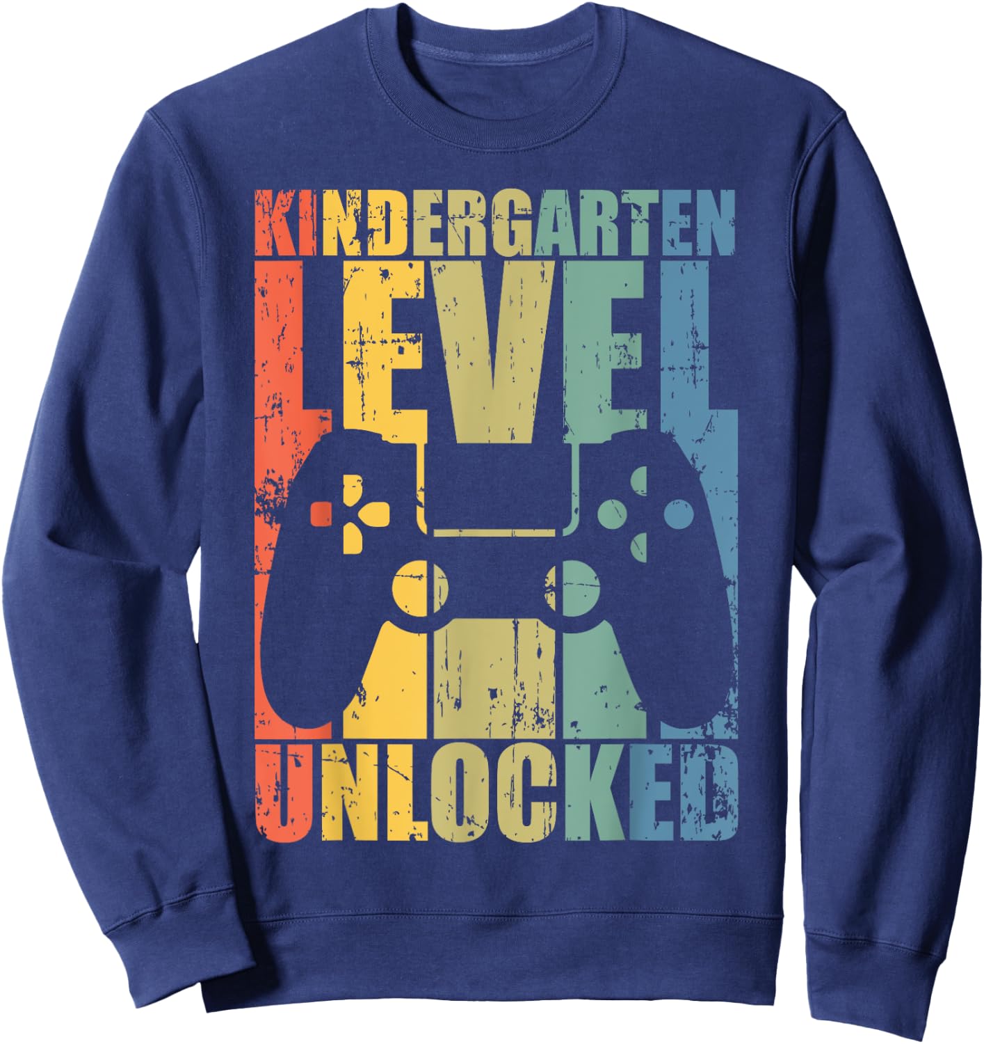 First Day of Kindergarten Level Unlocked Back To School Kids Sweatshirt - Sweatshirt | Navy