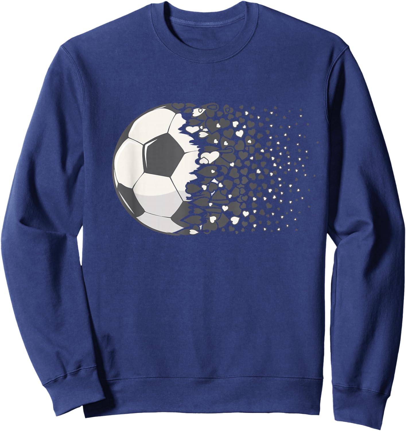 Soccer Ball Graphic Women Girls Soccer Heart Soccer Player Sweatshirt - Sweatshirt | Navy