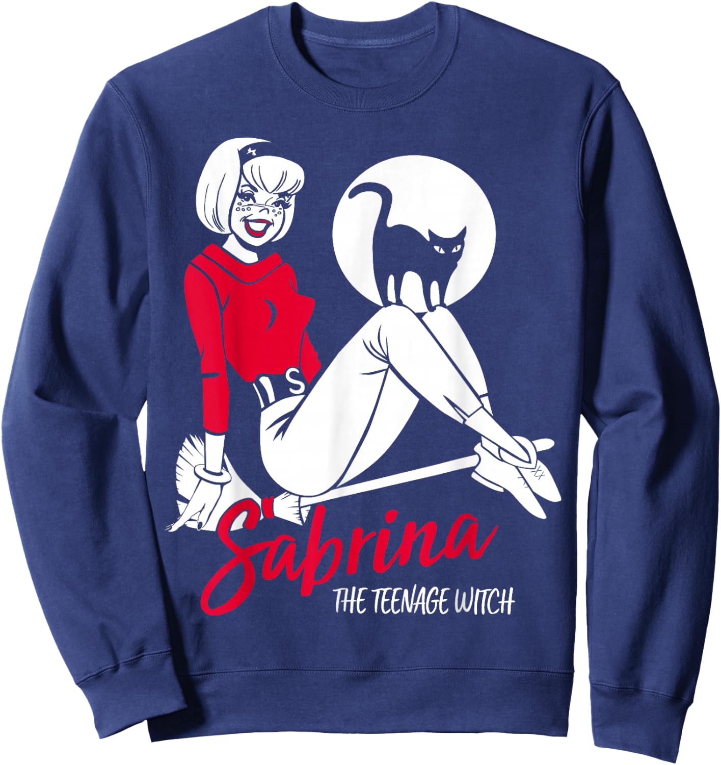 Sabrina The Teenage Witch on Broom Sweatshirt - Sweatshirt | Navy