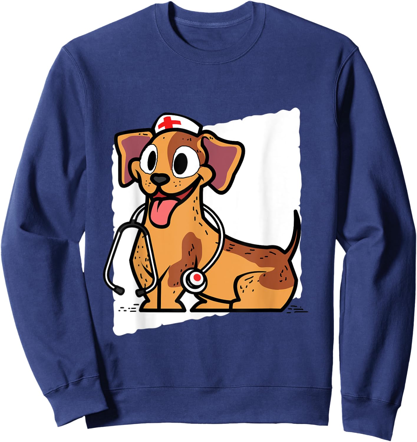 Funny Puppy Nursing Gift Proud Dog Nurse Men Women Kids Sweatshirt - Sweatshirt | Navy