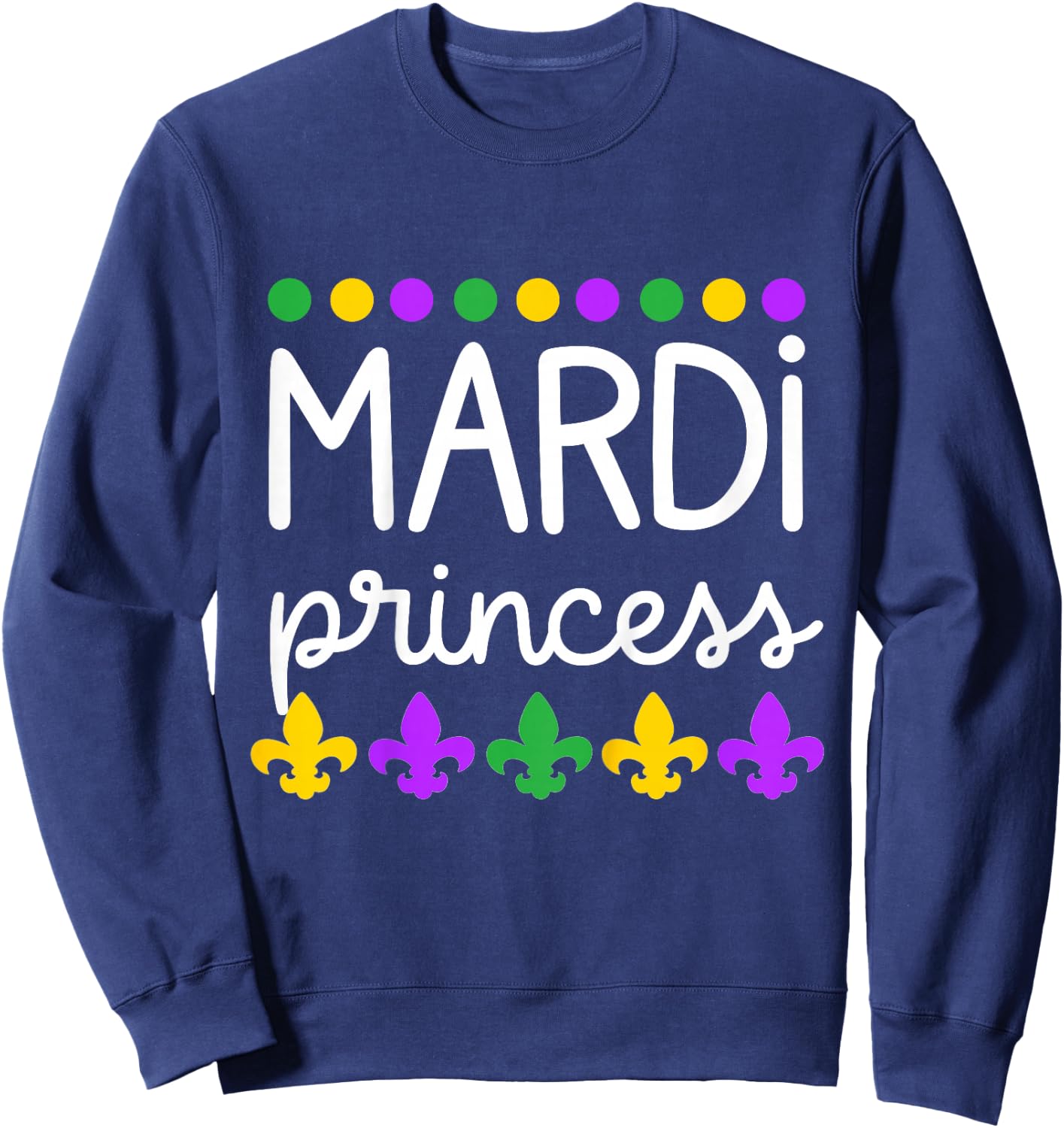 Toddler Mardi Gras for Girls Mardi Princess Sweatshirt - Sweatshirt | Navy