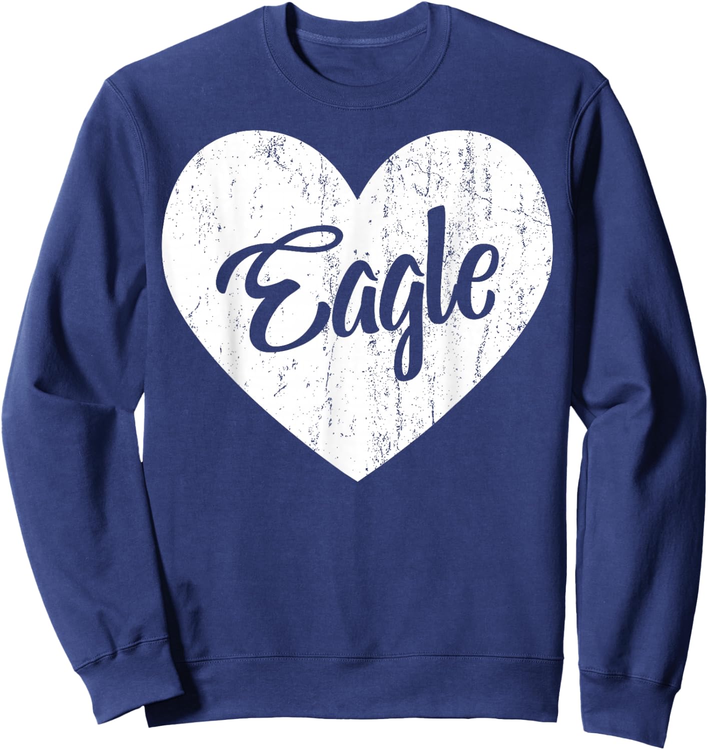 Eagles School Sports Fan Team Spirit Mascot Heart Gift Sweatshirt - Sweatshirt | Navy