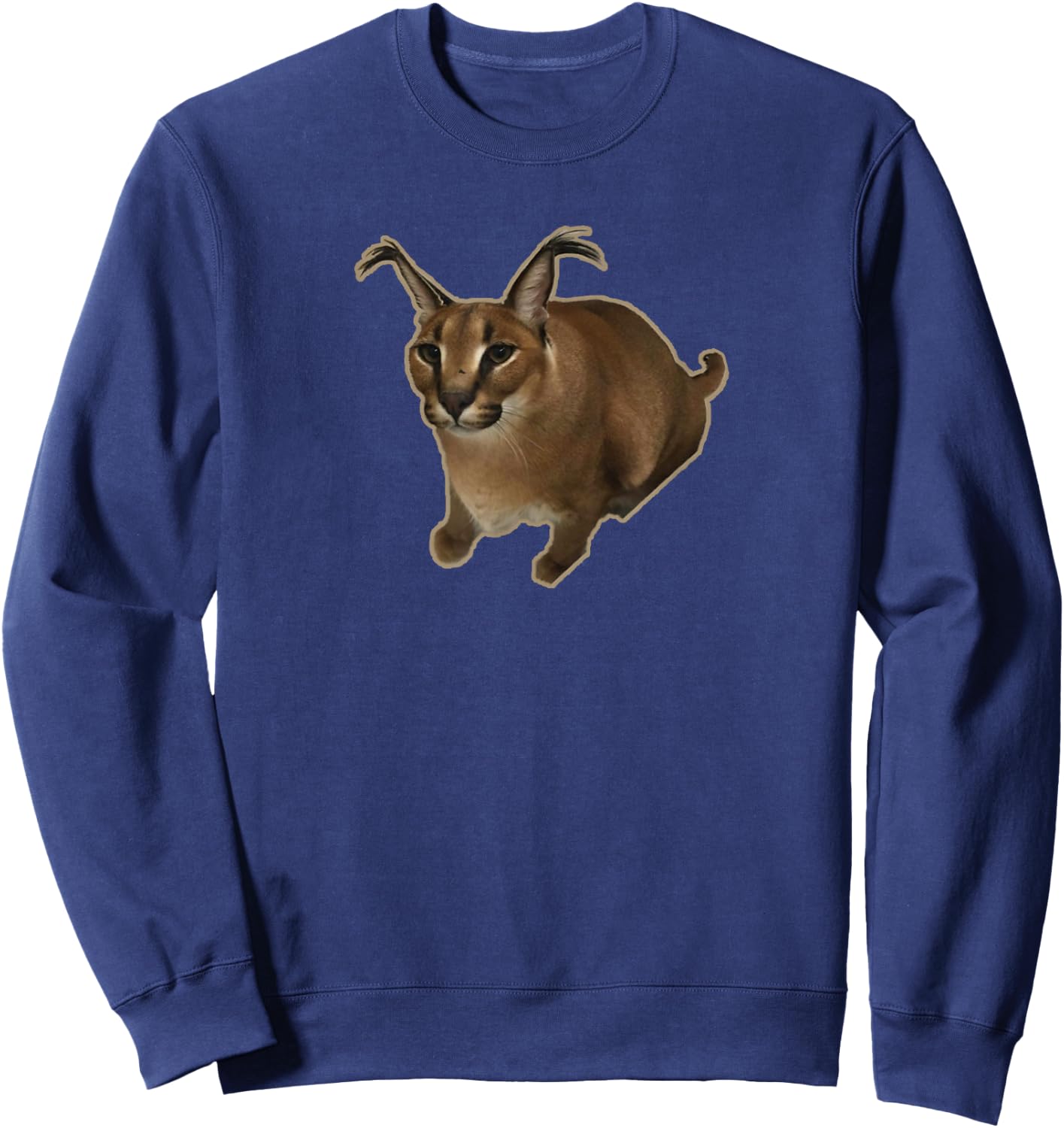 Big Floppa Meme Cat Sweatshirt - Sweatshirt | Navy