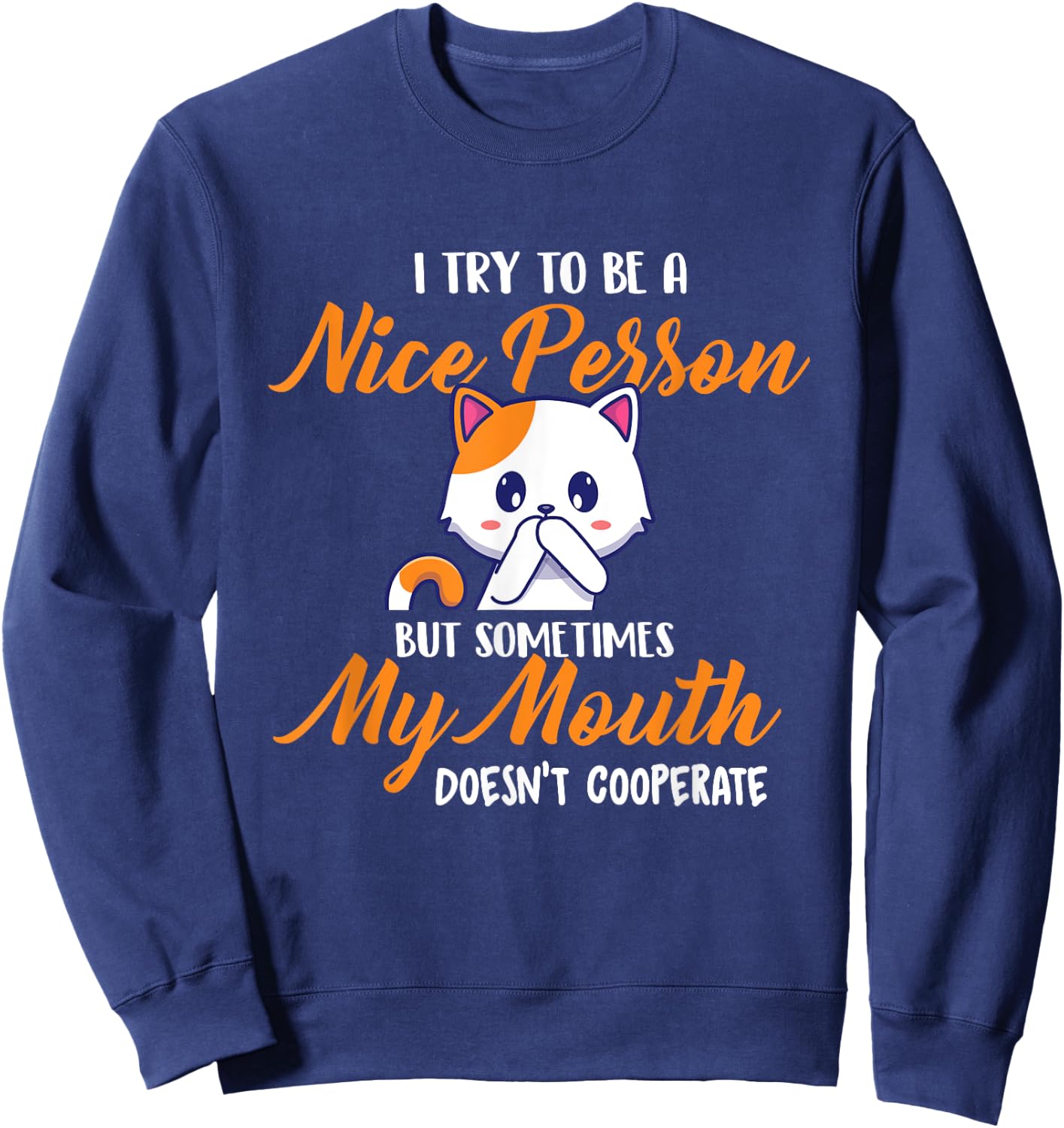 I Try To Be A Nice Person But - Funny Sarcastic Humor Joke Sweatshirt - Sweatshirt | Navy