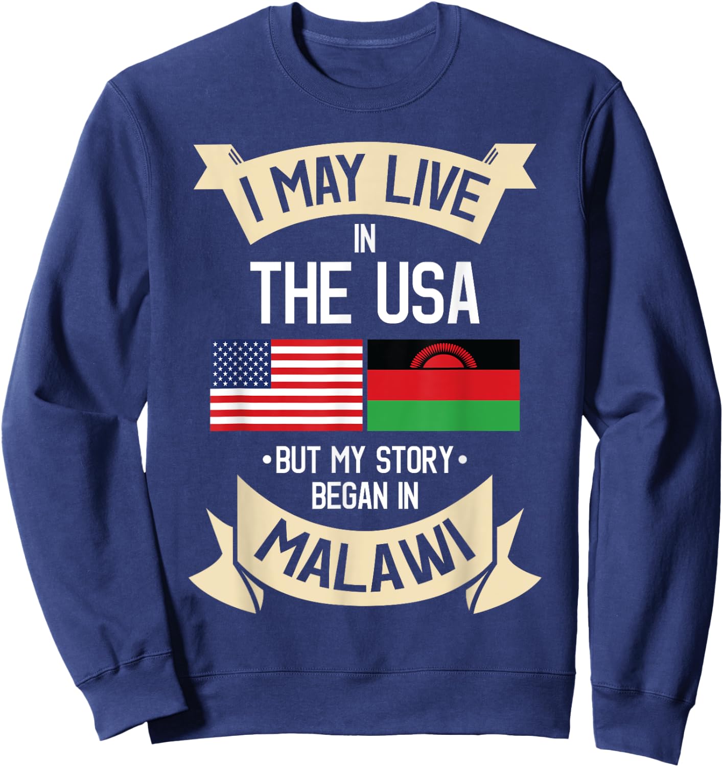 Malawian Malawi Flag Gift People from Malawi Sweatshirt - Sweatshirt | Navy